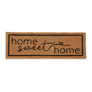 Kokos Fussmatte Home sweet Home Hellbraun-Schwarz von Relaxdays