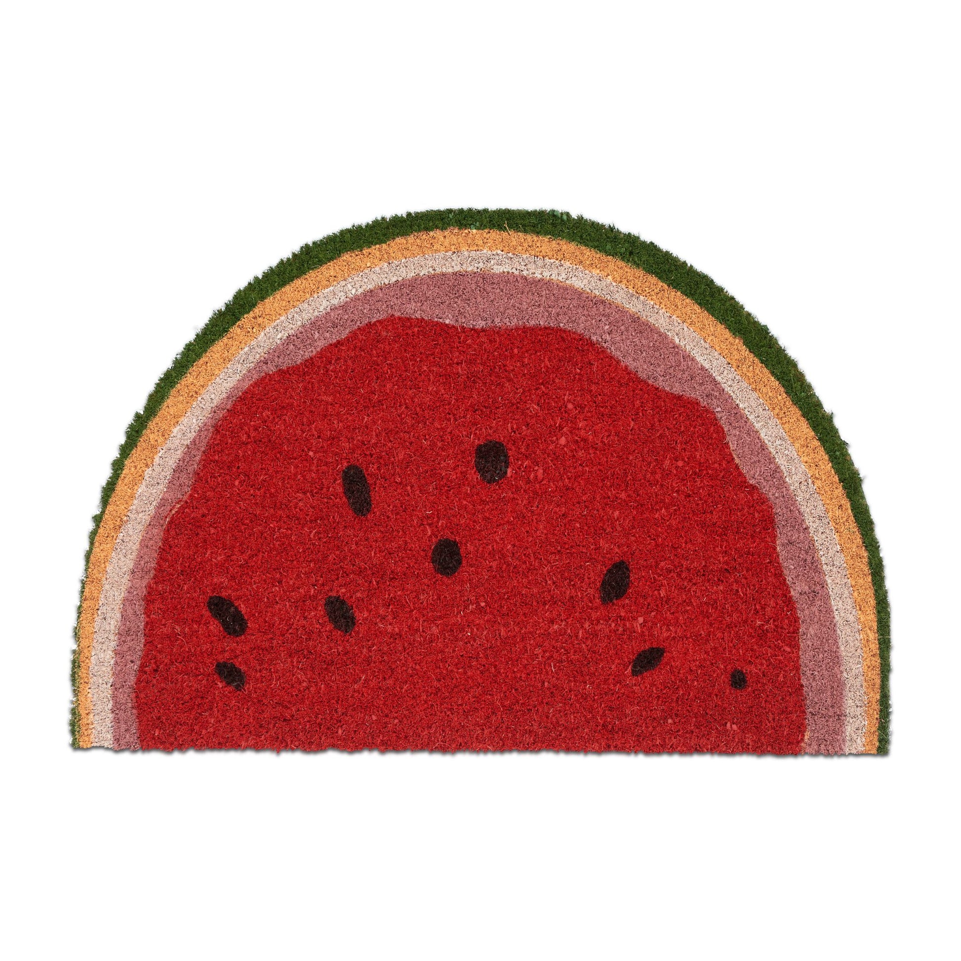 Halbrunde Fussmatte Wassermelone Gelb-Rot-Schwarz von Relaxdays