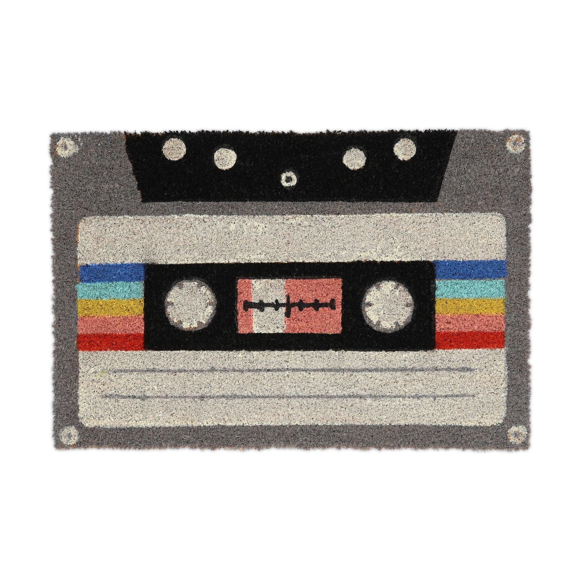 Kokos Fussmatte Kassette Weiss-Schwarz-Grau von Relaxdays
