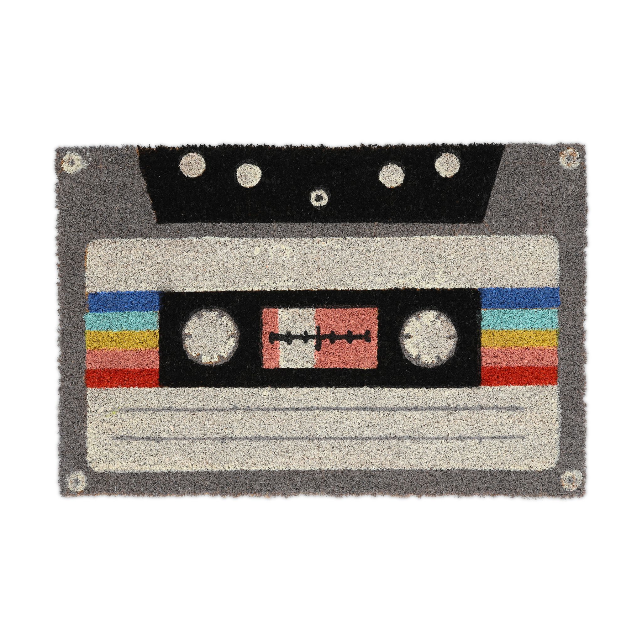 Kokos Fussmatte Kassette Weiss-Schwarz-Grau von Relaxdays