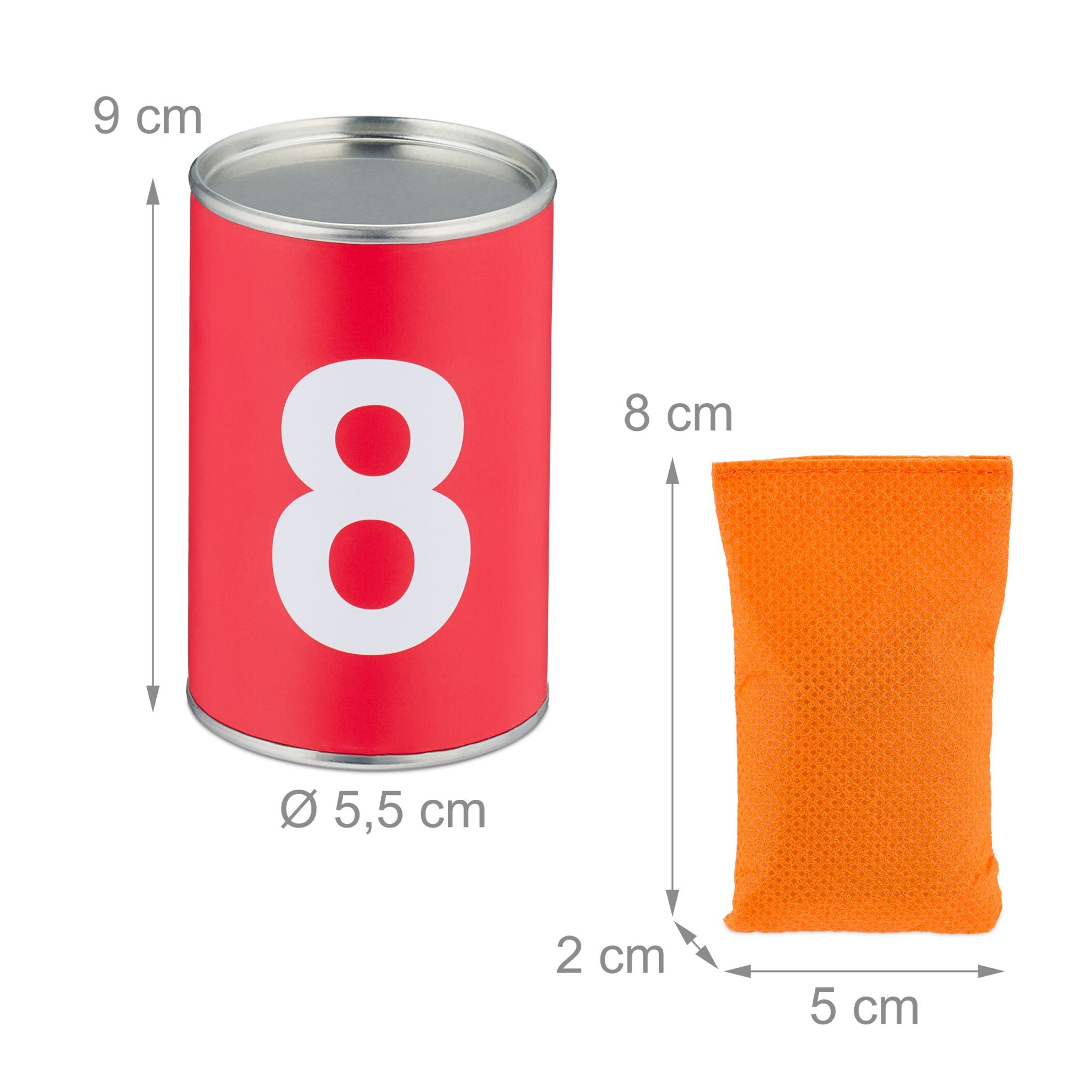 Dosenwerfen für Kinder Weiss-Orange-Rot von Relaxdays