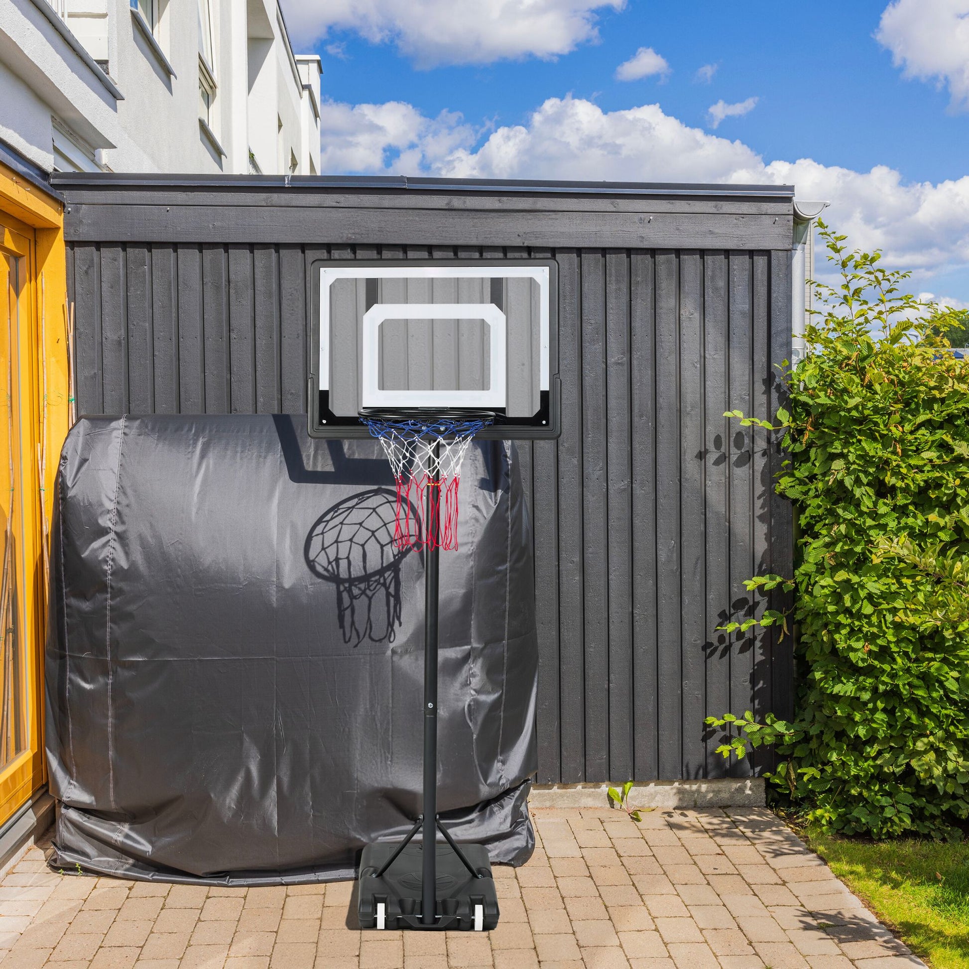 Basketballständer outdoor Weiss-Rot-Schwarz von Relaxdays