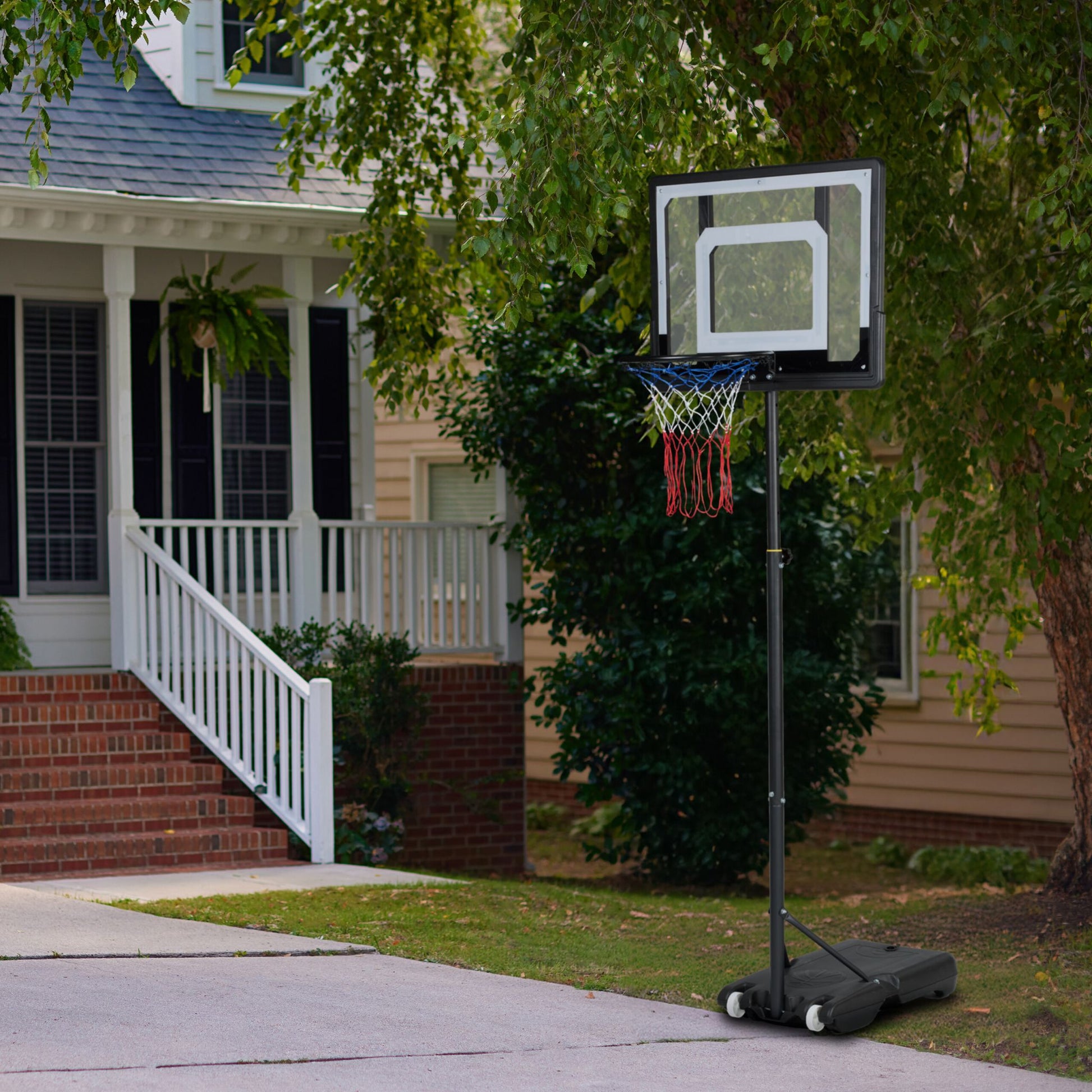 Basketballständer outdoor Weiss-Rot-Schwarz von Relaxdays