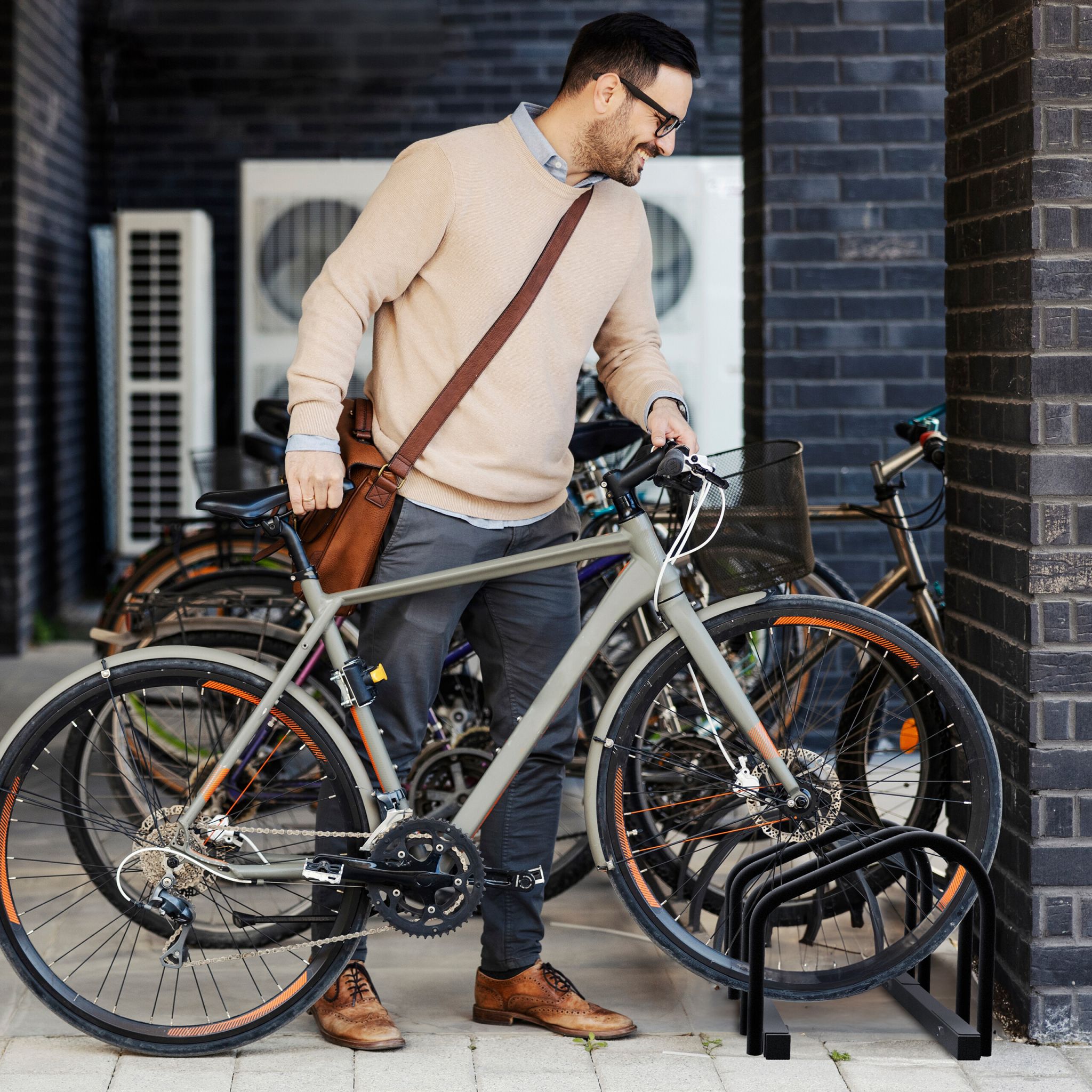 Fahrradständer für 2 Fahrräder Anthrazit von Relaxdays