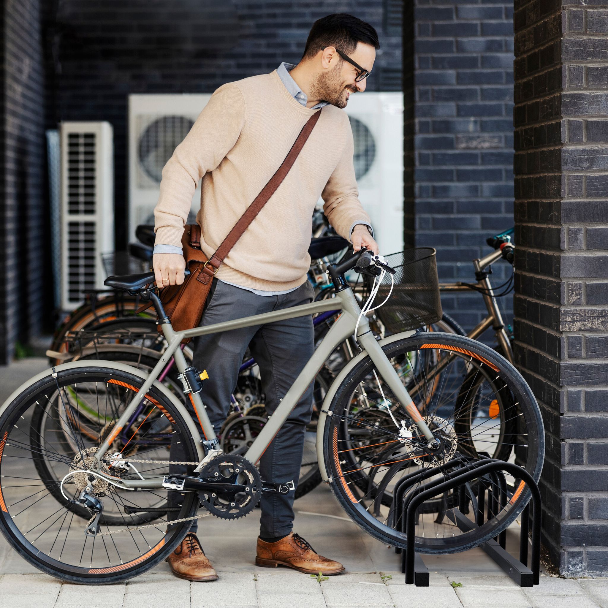 Fahrradständer für 3 Fahrräder Anthrazit von Relaxdays