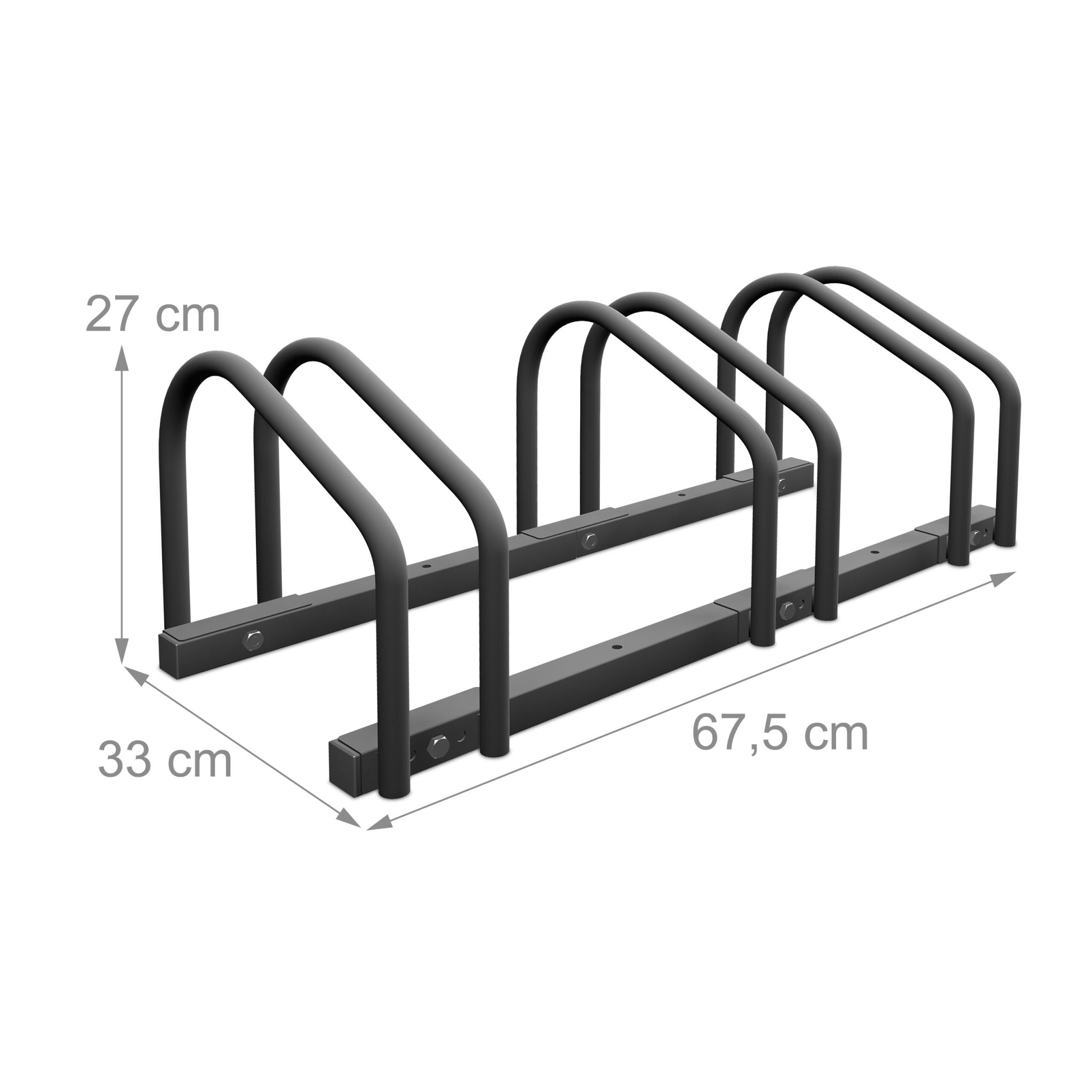 Fahrradständer für 3 Fahrräder Anthrazit von Relaxdays