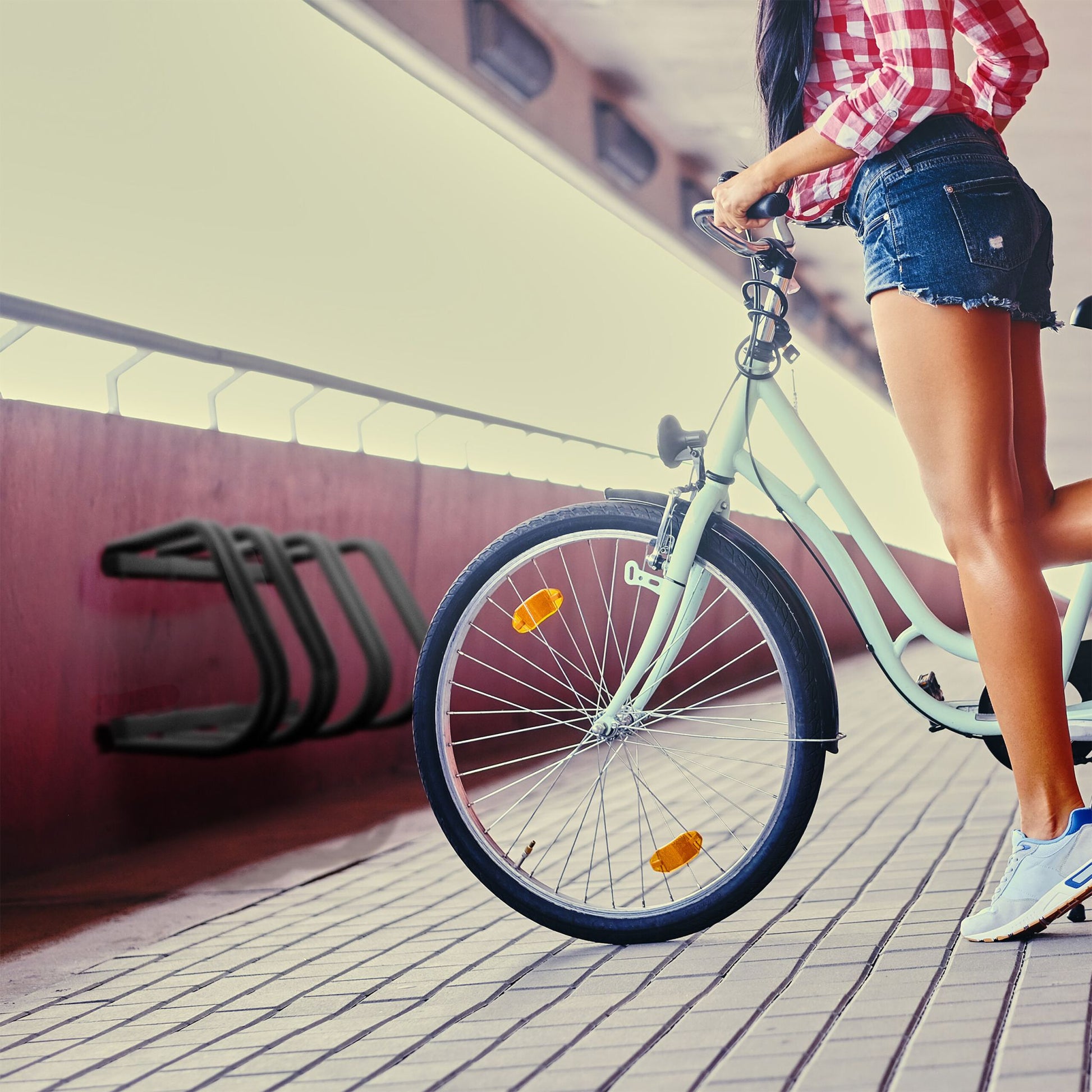 Fahrradständer für 4 Fahrräder Anthrazit von Relaxdays