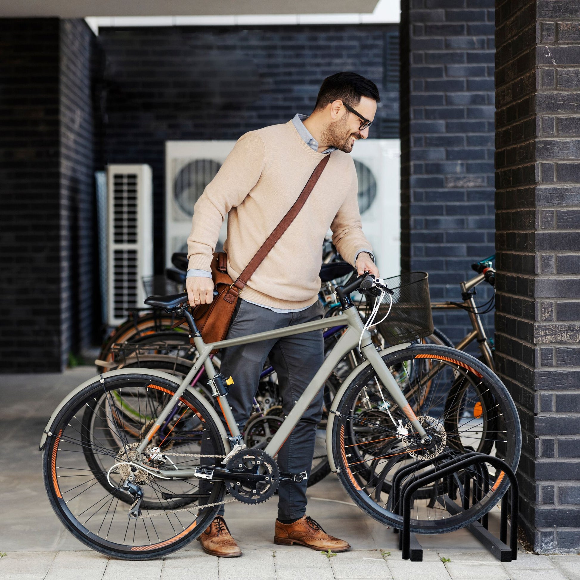 Fahrradständer für 5 Fahrräder Anthrazit von Relaxdays