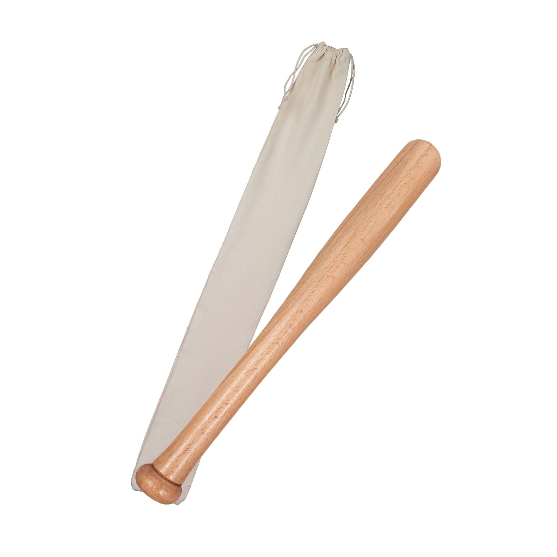 Kleiner Baseballschläger Holz mit Beutel Beige-Hellbraun von Relaxdays