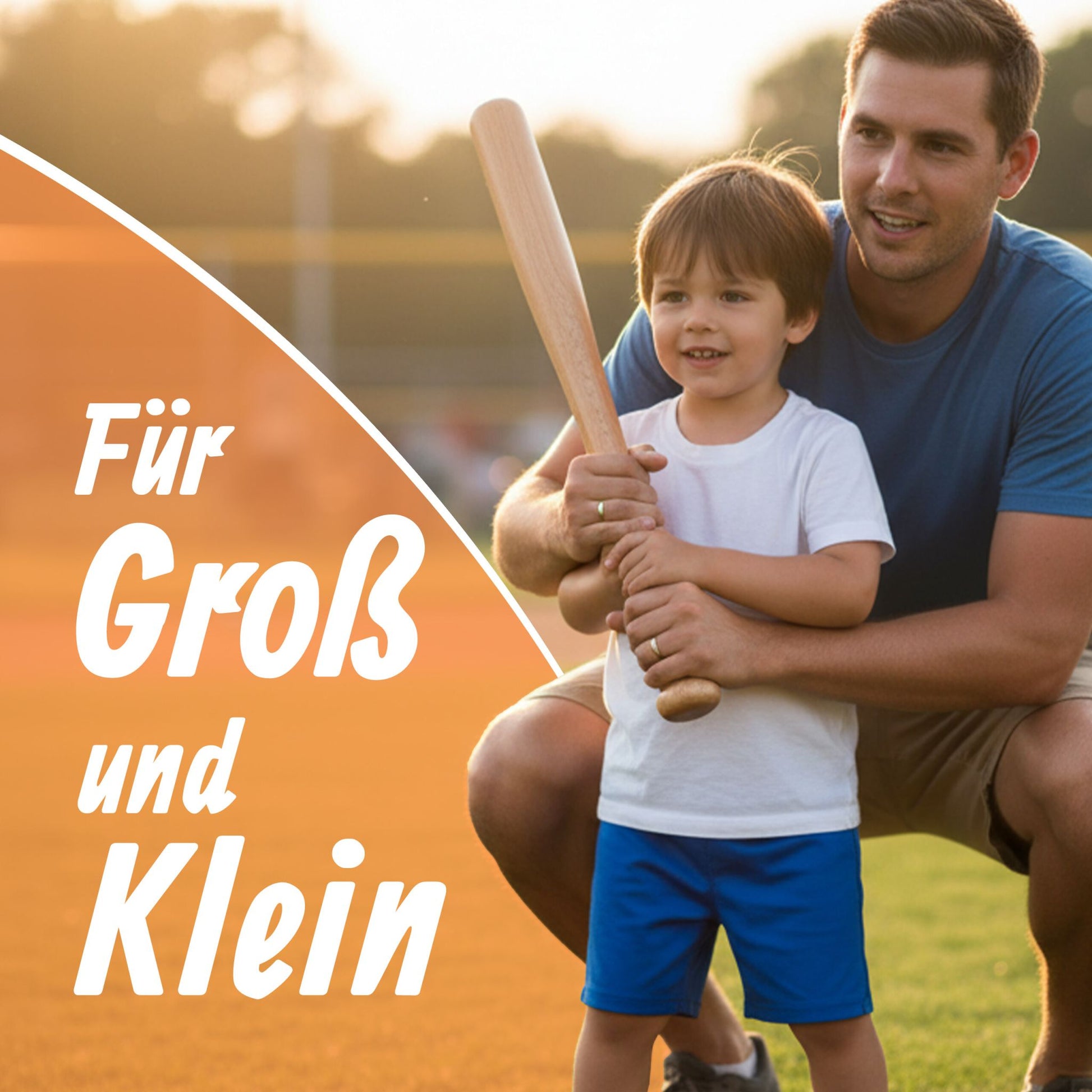 Kleiner Baseballschläger Holz mit Beutel Beige-Hellbraun von Relaxdays