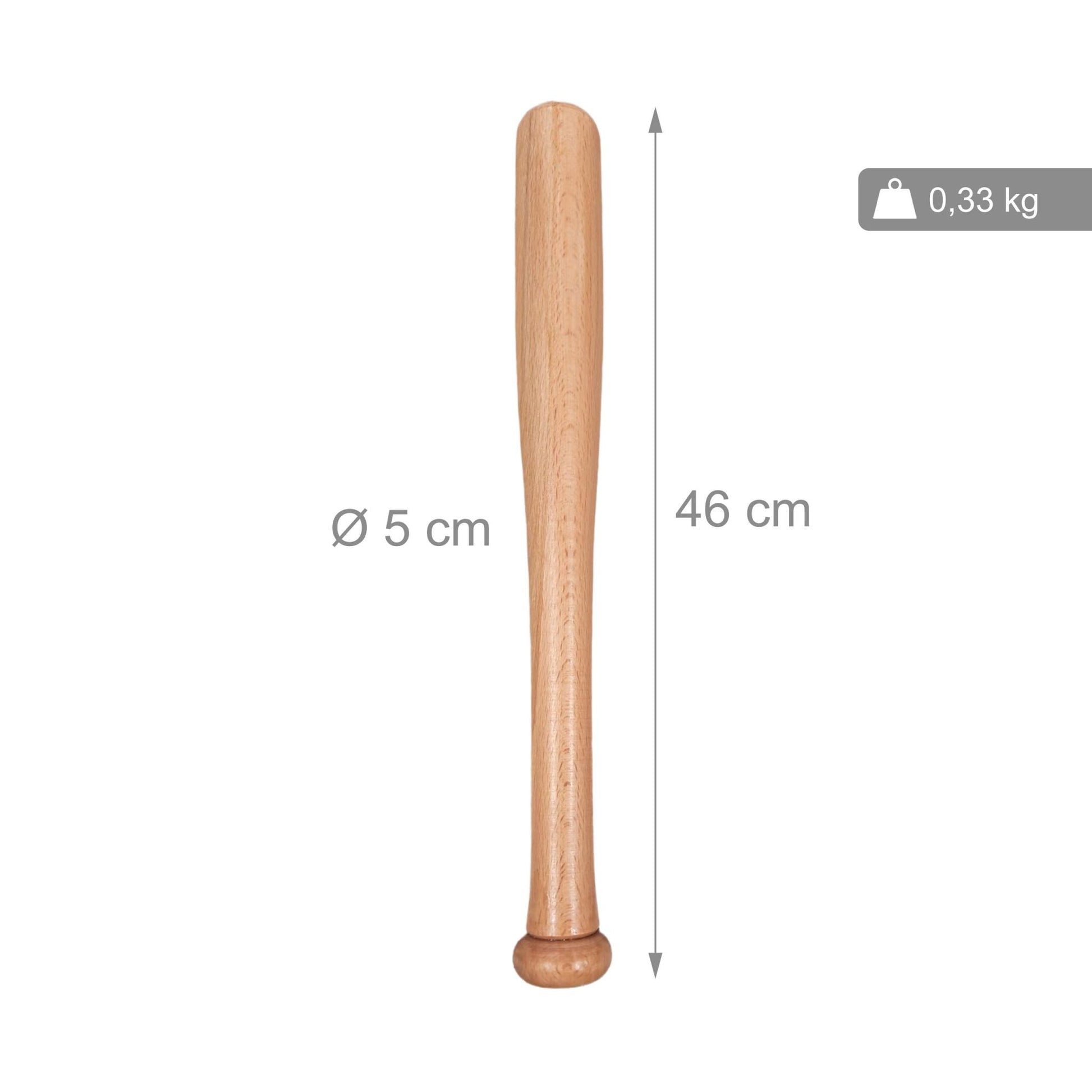 Kleiner Baseballschläger Holz mit Beutel Beige-Hellbraun von Relaxdays