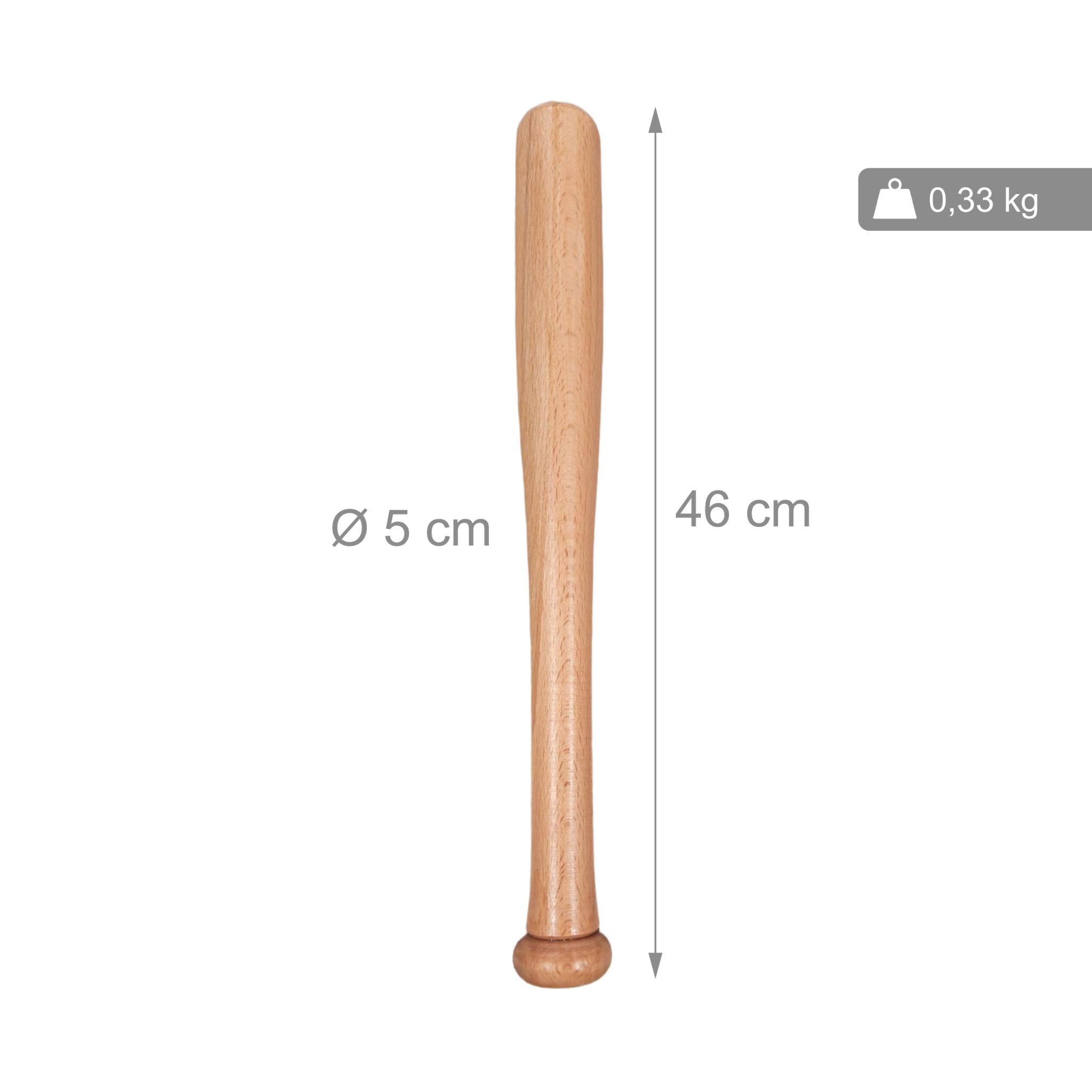 Kleiner Baseballschläger Holz mit Beutel Beige-Hellbraun von Relaxdays