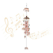 Windspiel mit Glocken & Elefanten Hellbraun-Kupfer von Relaxdays