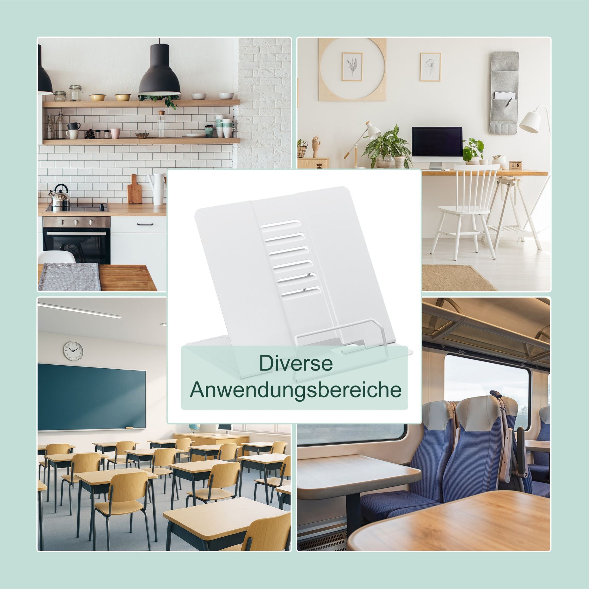 Buchständer 2er-Set höhenverstellbar Weiss von Relaxdays