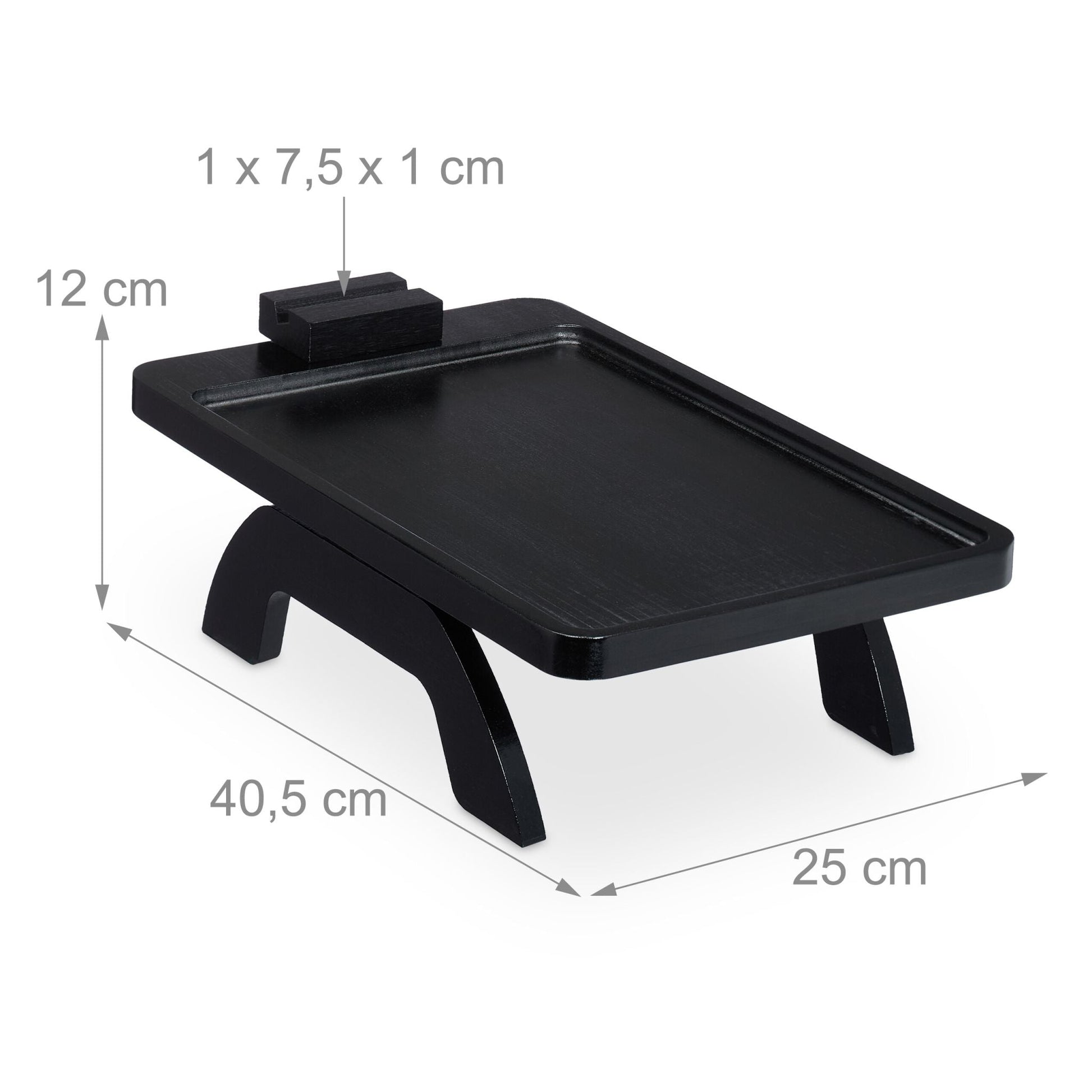 Sofatablett für Armlehne Schwarz von Relaxdays