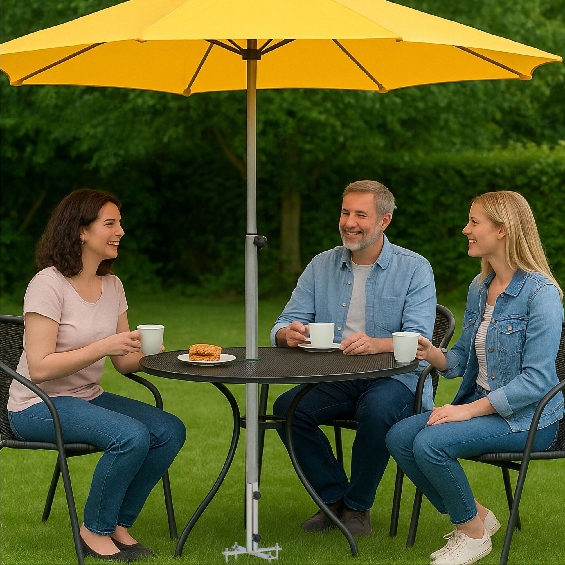 Rasendorn für Sonnenschirm Schwarz-Silber von Relaxdays