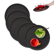 Rundes Serviertablett 5er-Set 35cm Schwarz von Relaxdays