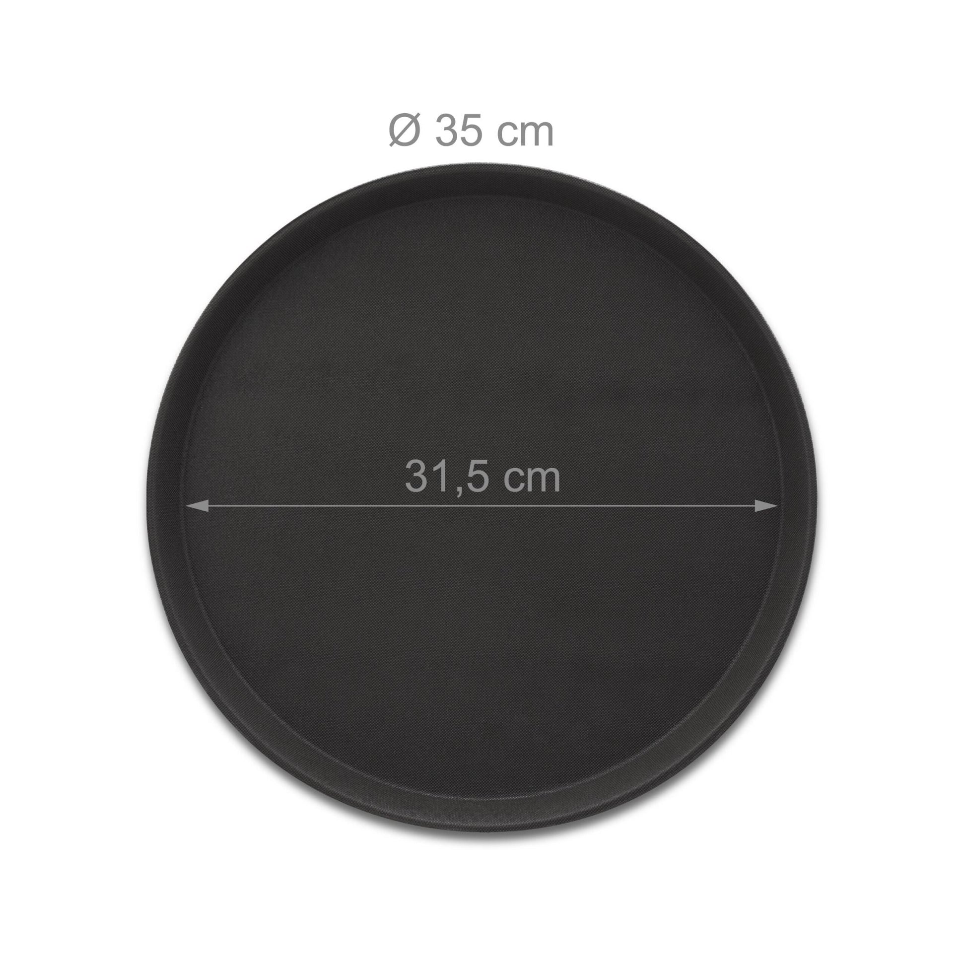 Rundes Serviertablett 5er-Set 35cm Schwarz von Relaxdays