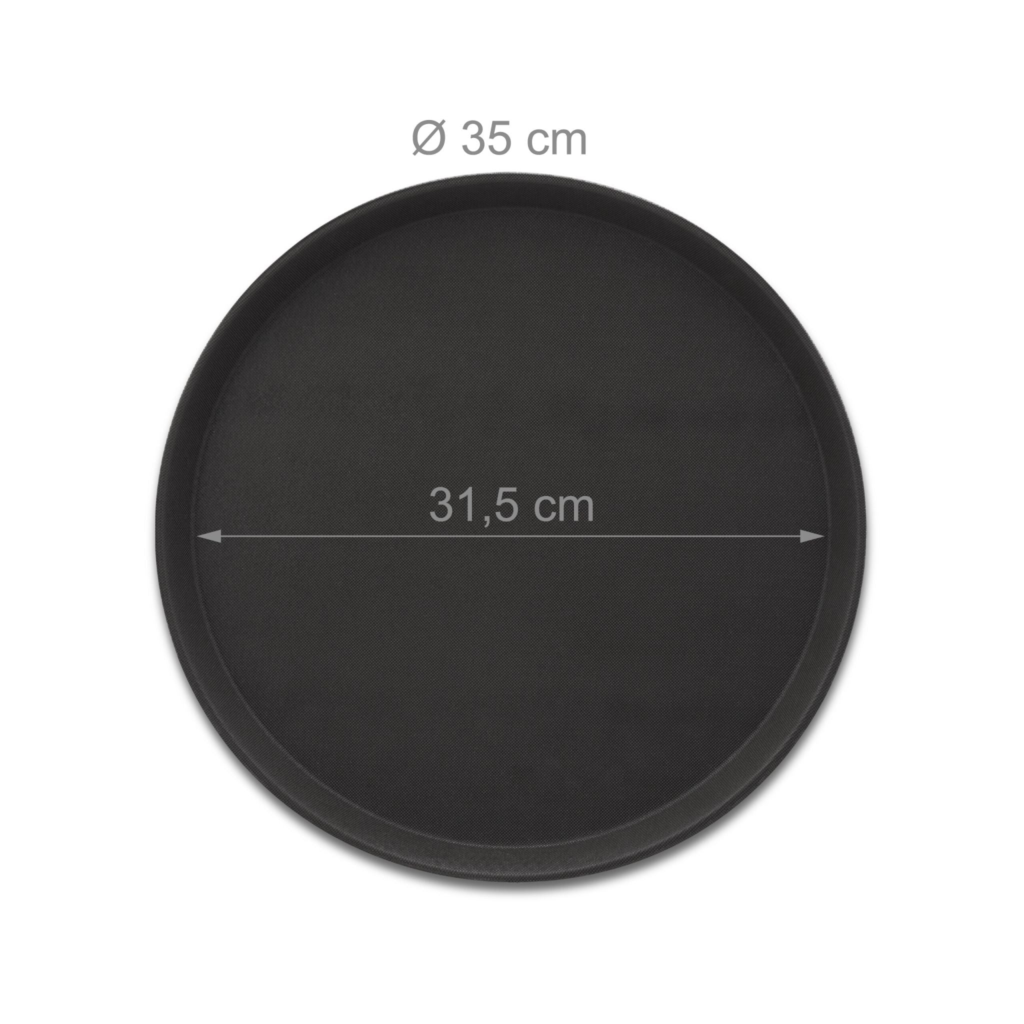 Rundes Serviertablett 5er-Set 35cm Schwarz von Relaxdays