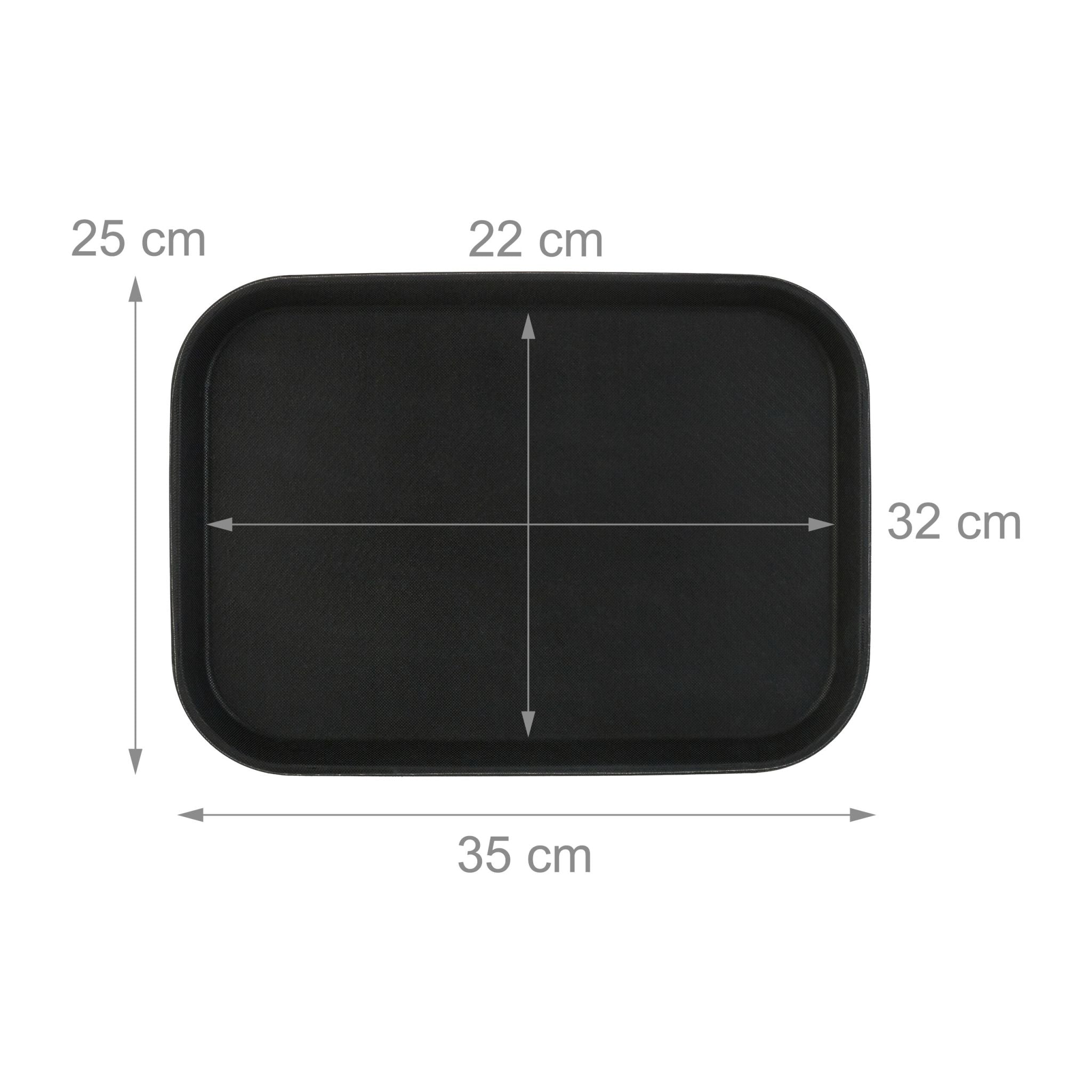 Serviertablett 35 x 25cm 5er-Set Schwarz von Relaxdays