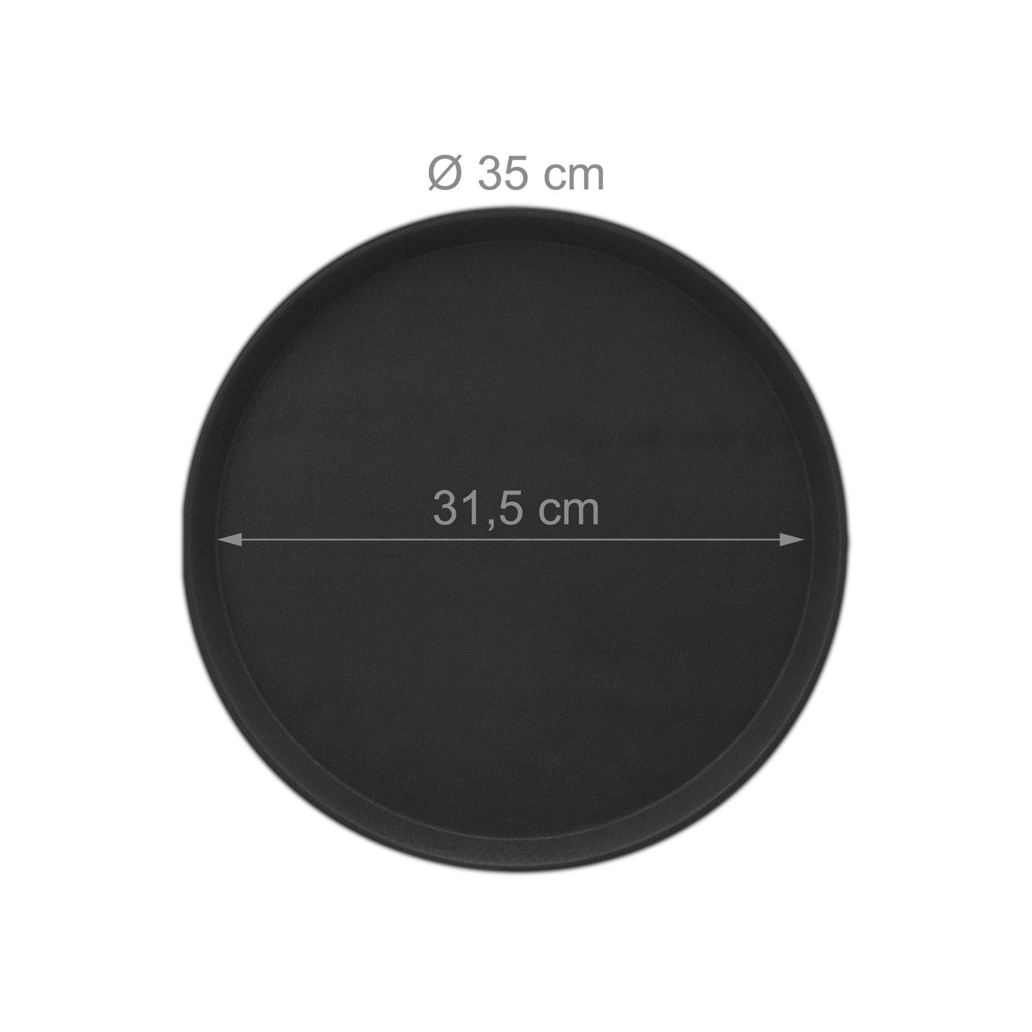 Serviertablett Ø 35cm 10er-Set Schwarz von Relaxdays
