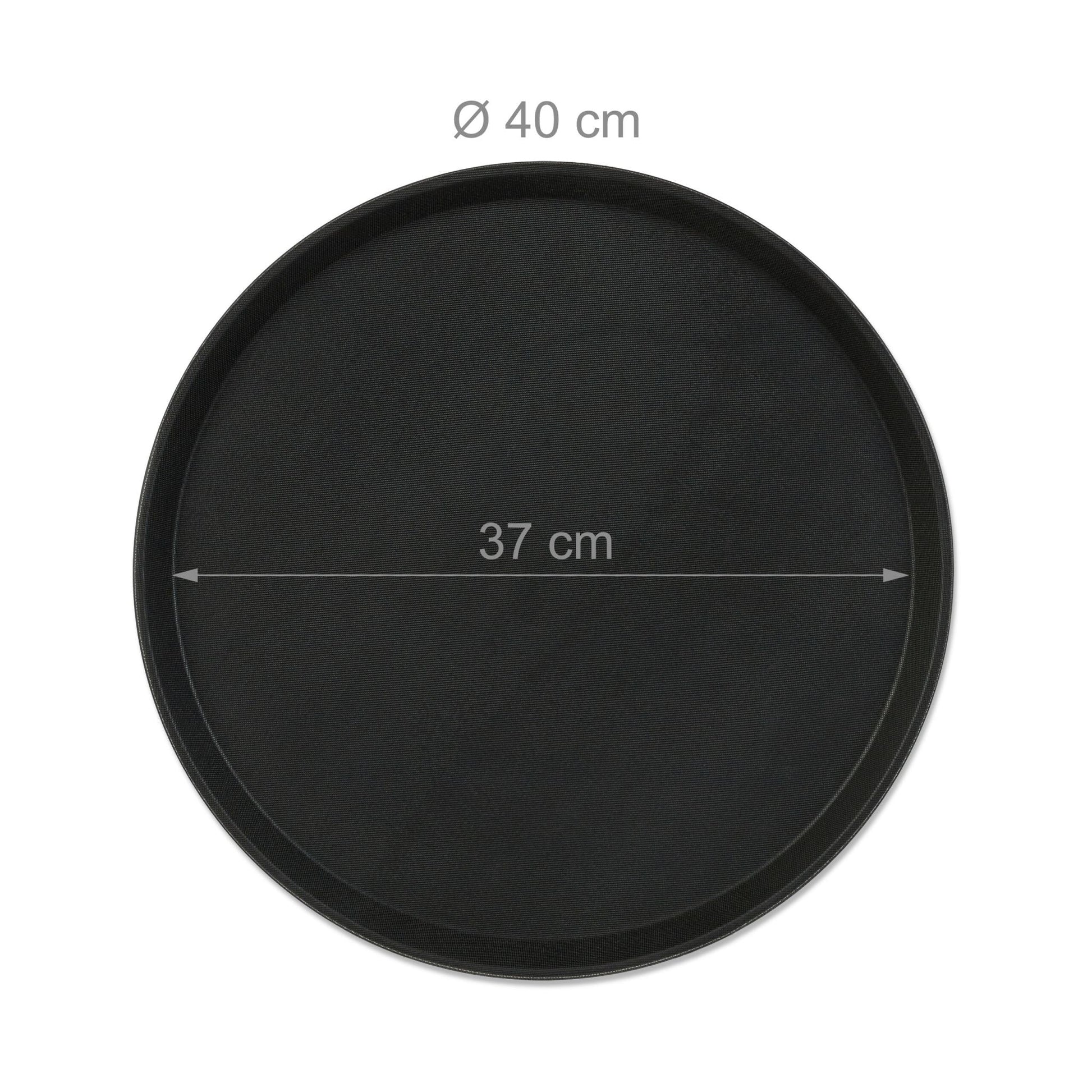 Rundes Serviertablett 3er-Set 40cm Schwarz von Relaxdays