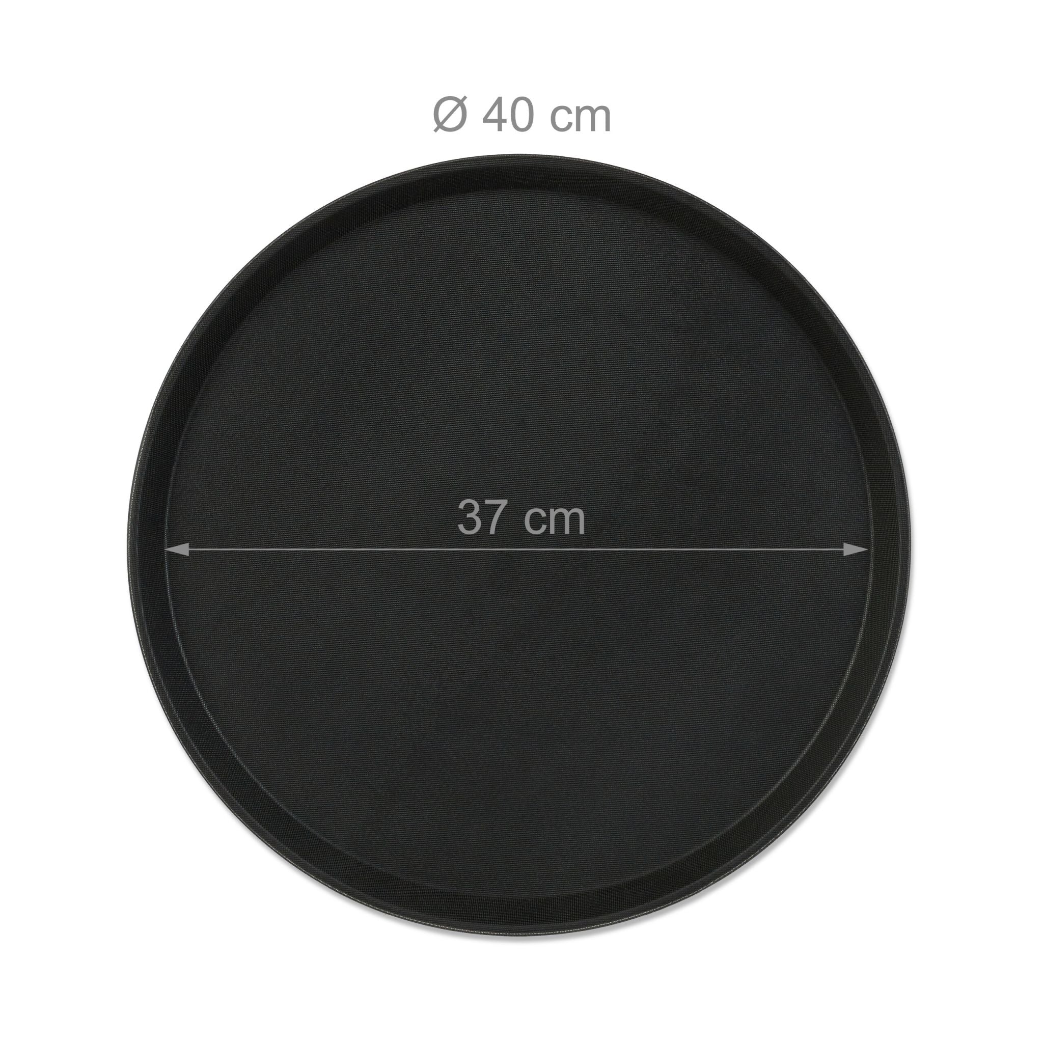Rundes Serviertablett 3er-Set 40cm Schwarz von Relaxdays