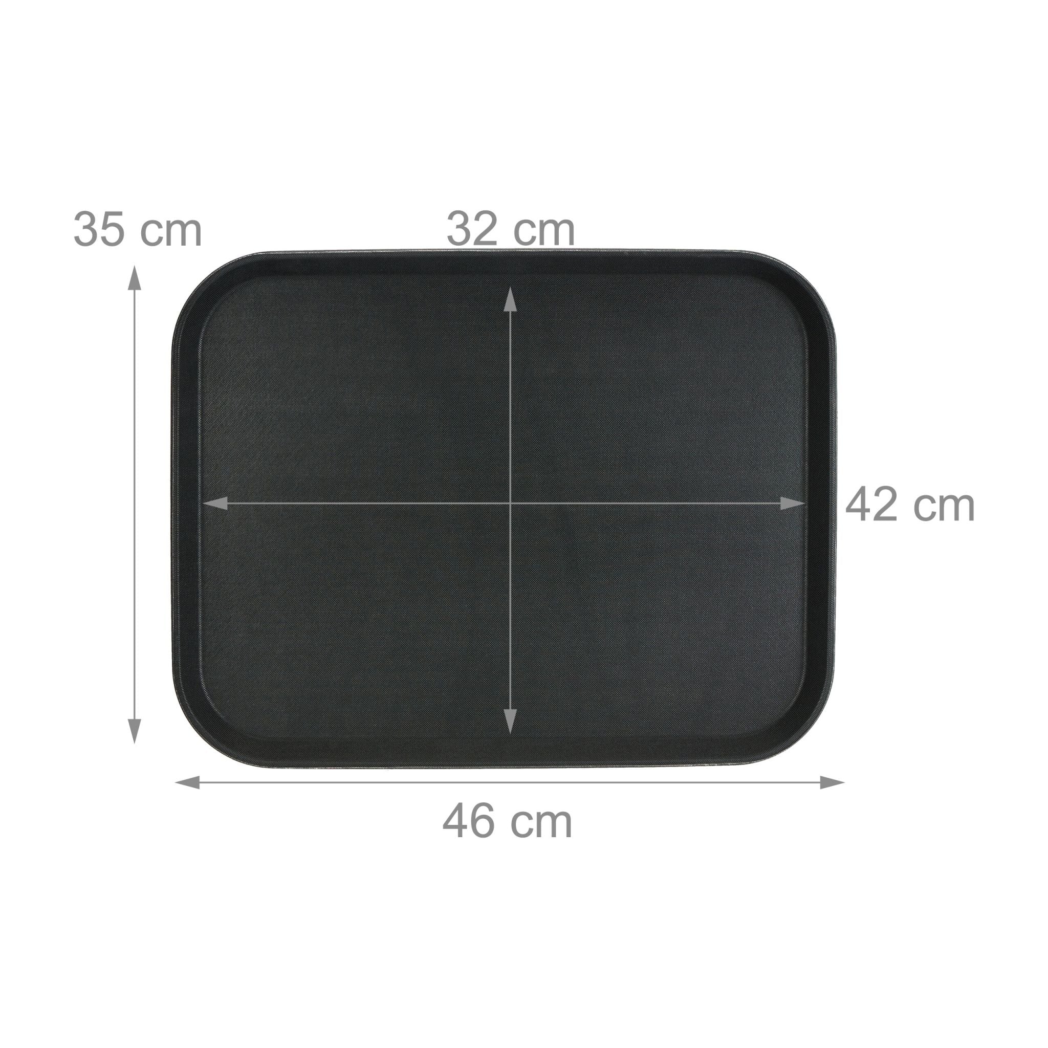 Serviertablett 46 x 35cm 3er-Set Schwarz von Relaxdays