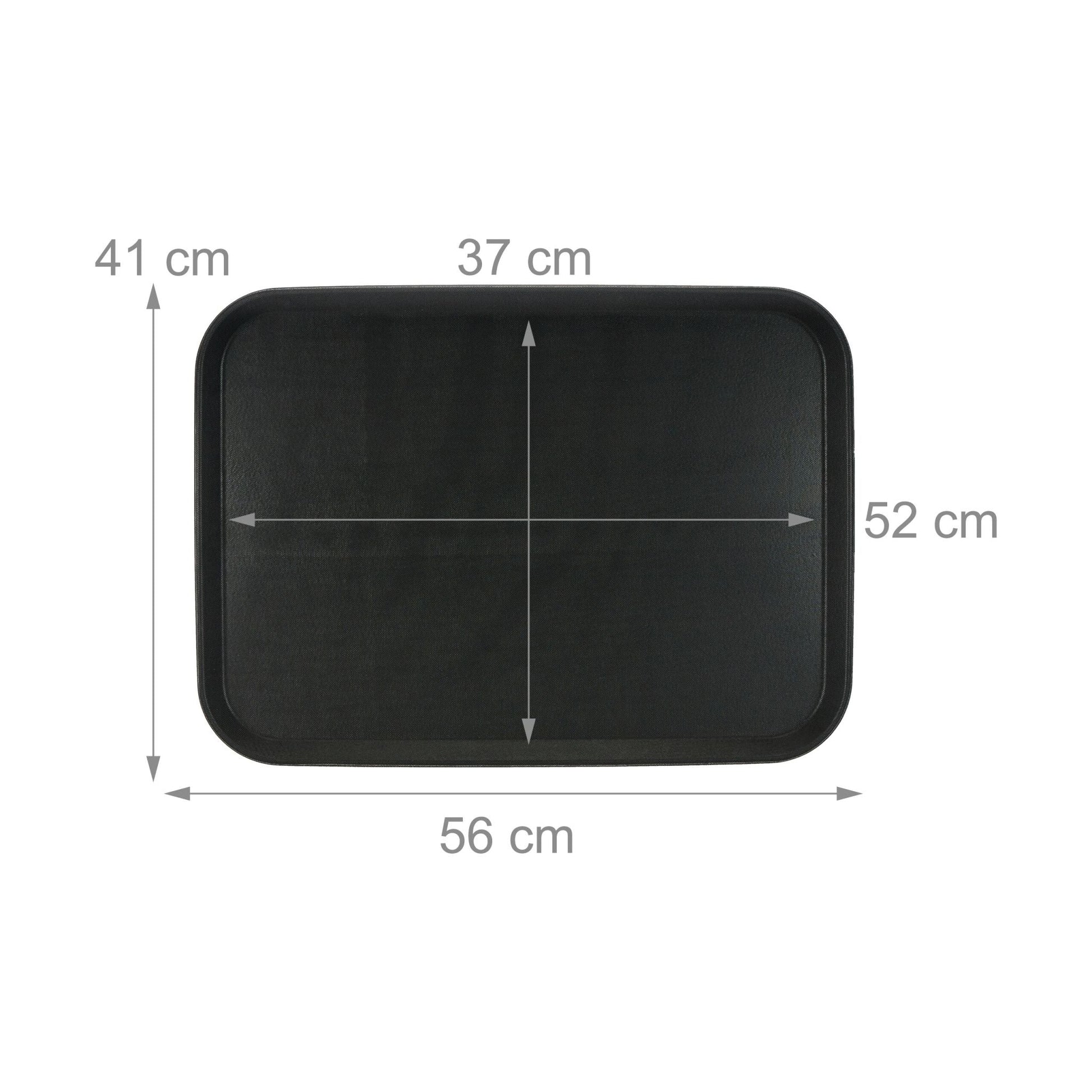 Serviertablett 56 x 41cm 2er-Set Schwarz von Relaxdays