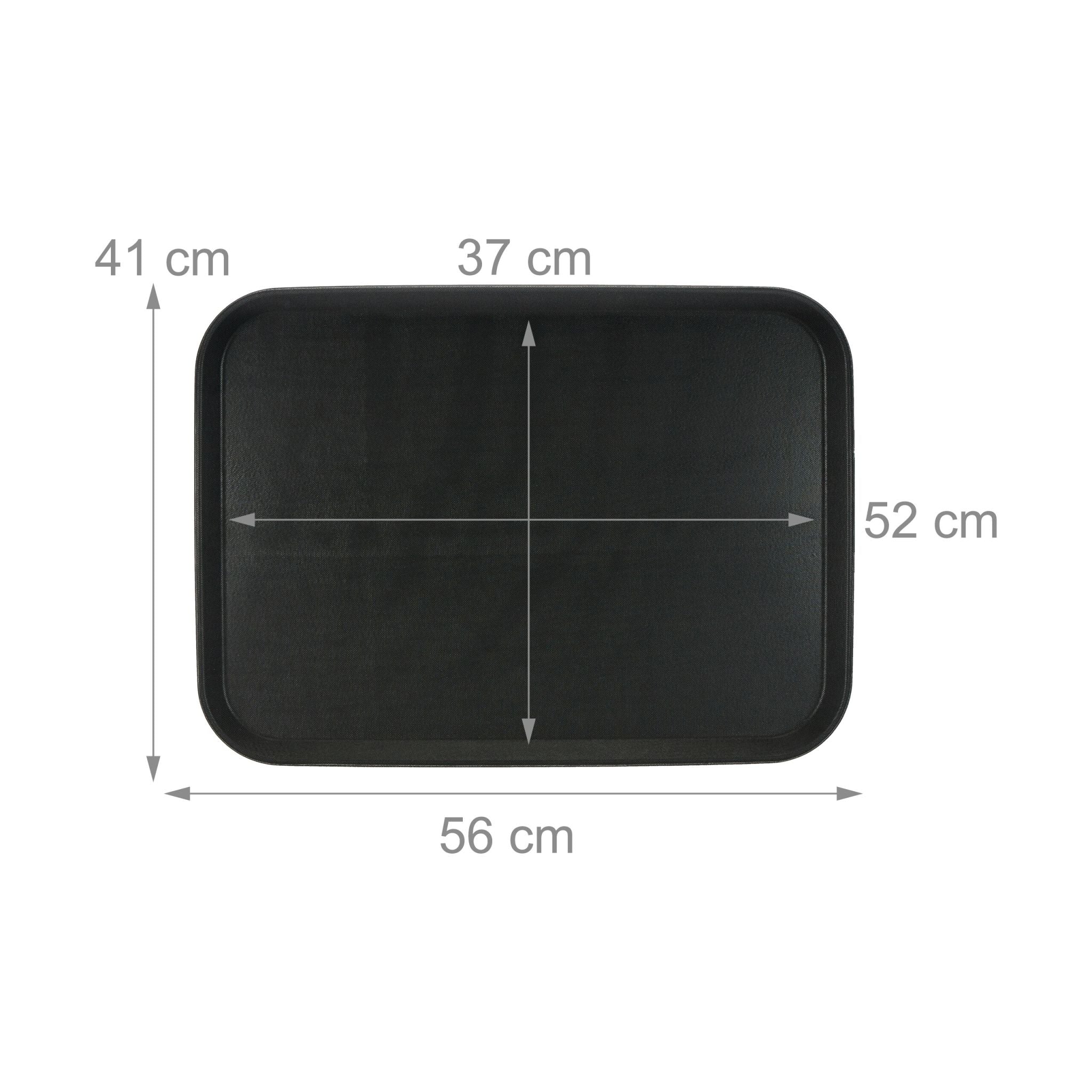 Serviertablett 56 x 41cm 2er-Set Schwarz von Relaxdays