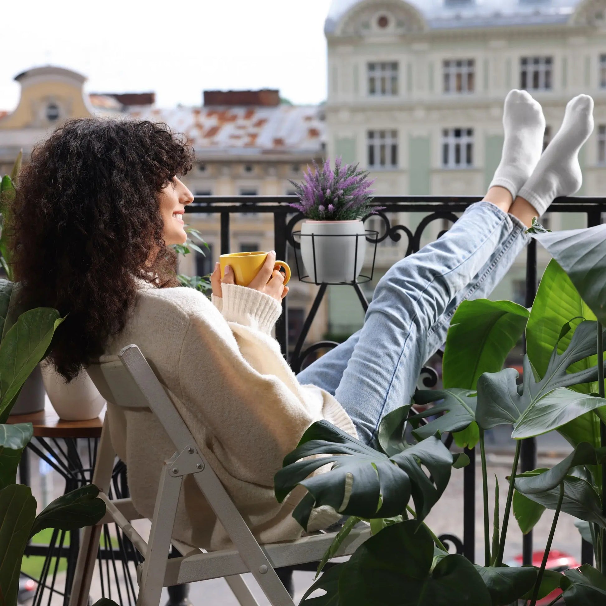 4er-Set Blumentopf Halter für den Balkon Schwarz von Relaxdays