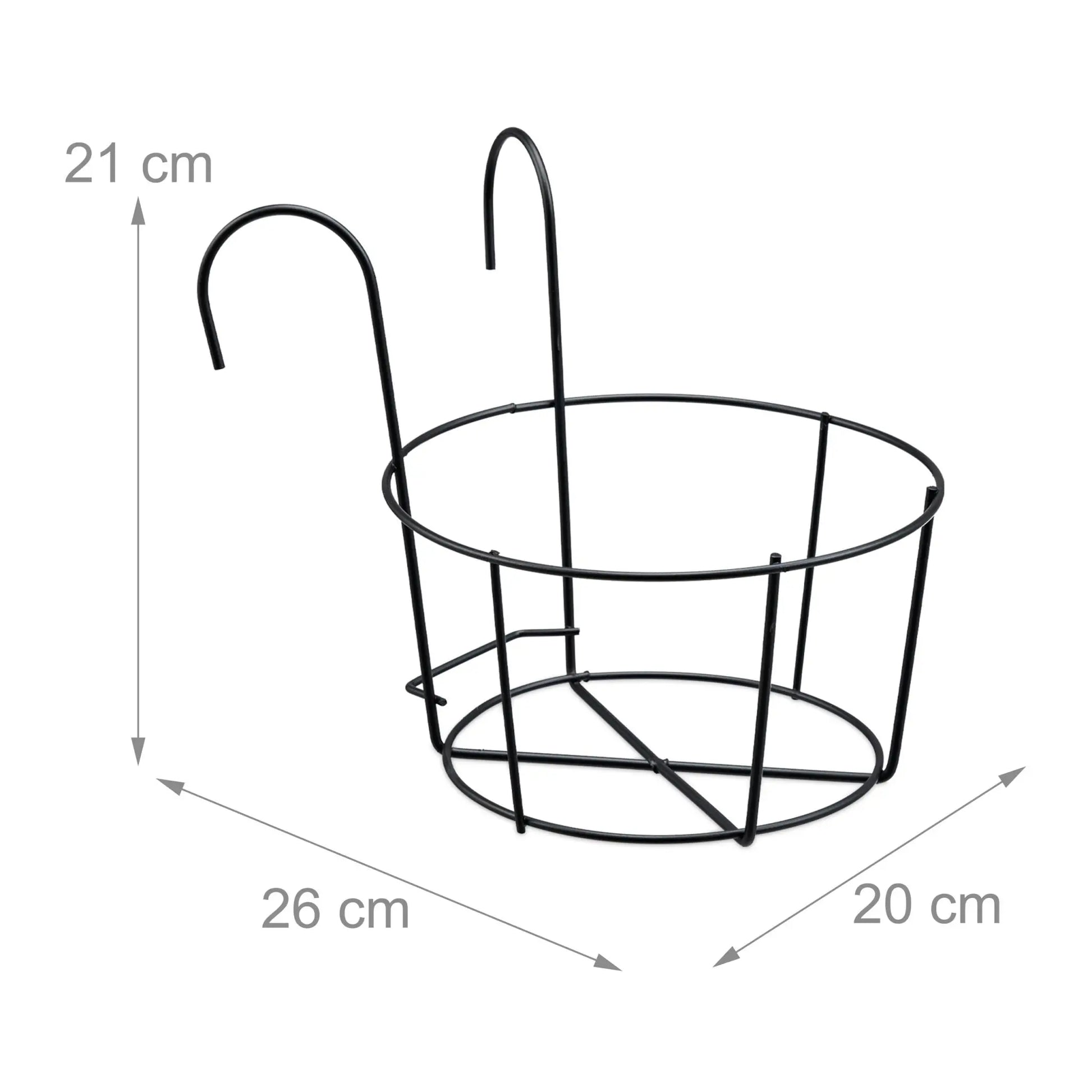4er-Set Blumentopf Halter für den Balkon Schwarz von Relaxdays