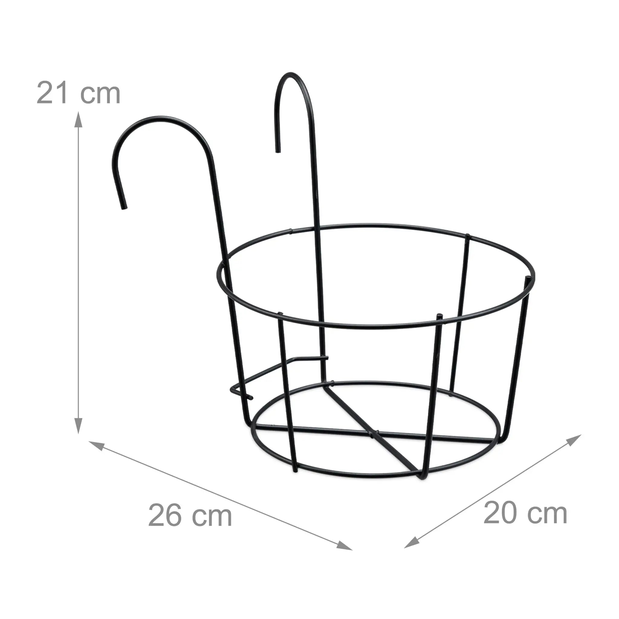 4er-Set Blumentopf Halter für den Balkon Schwarz von Relaxdays