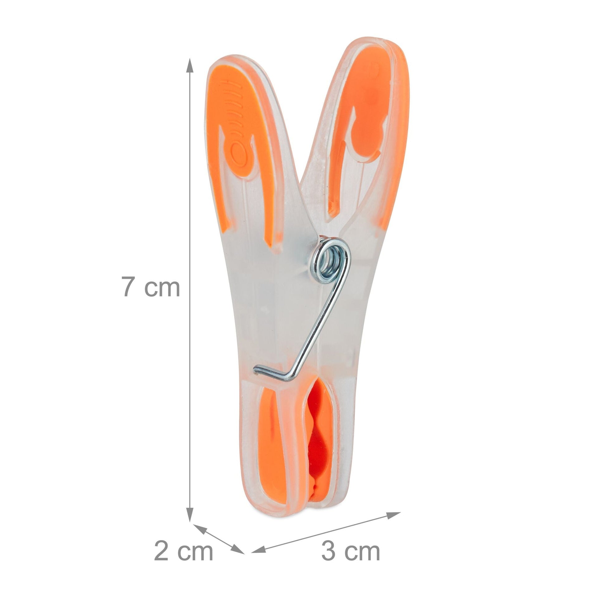 Wäscheklammern Soft-Grip 75 Stück Grün-Orange-Transparent von Relaxdays