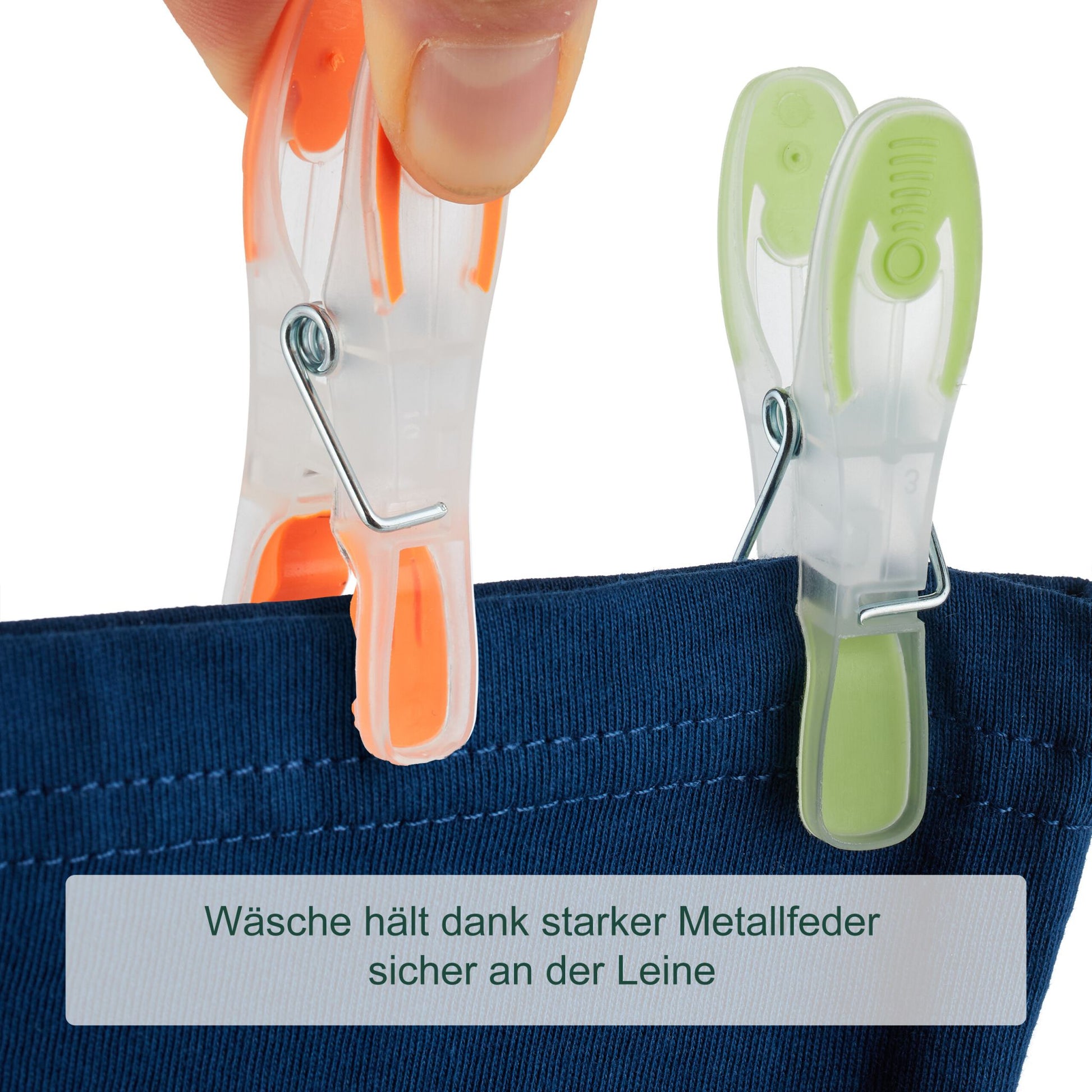 Wäscheklammern Soft-Grip 75 Stück Grün-Orange-Transparent von Relaxdays