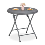 Klappbarer Gartentisch in Rattanoptik Schwarz-Grau von Relaxdays