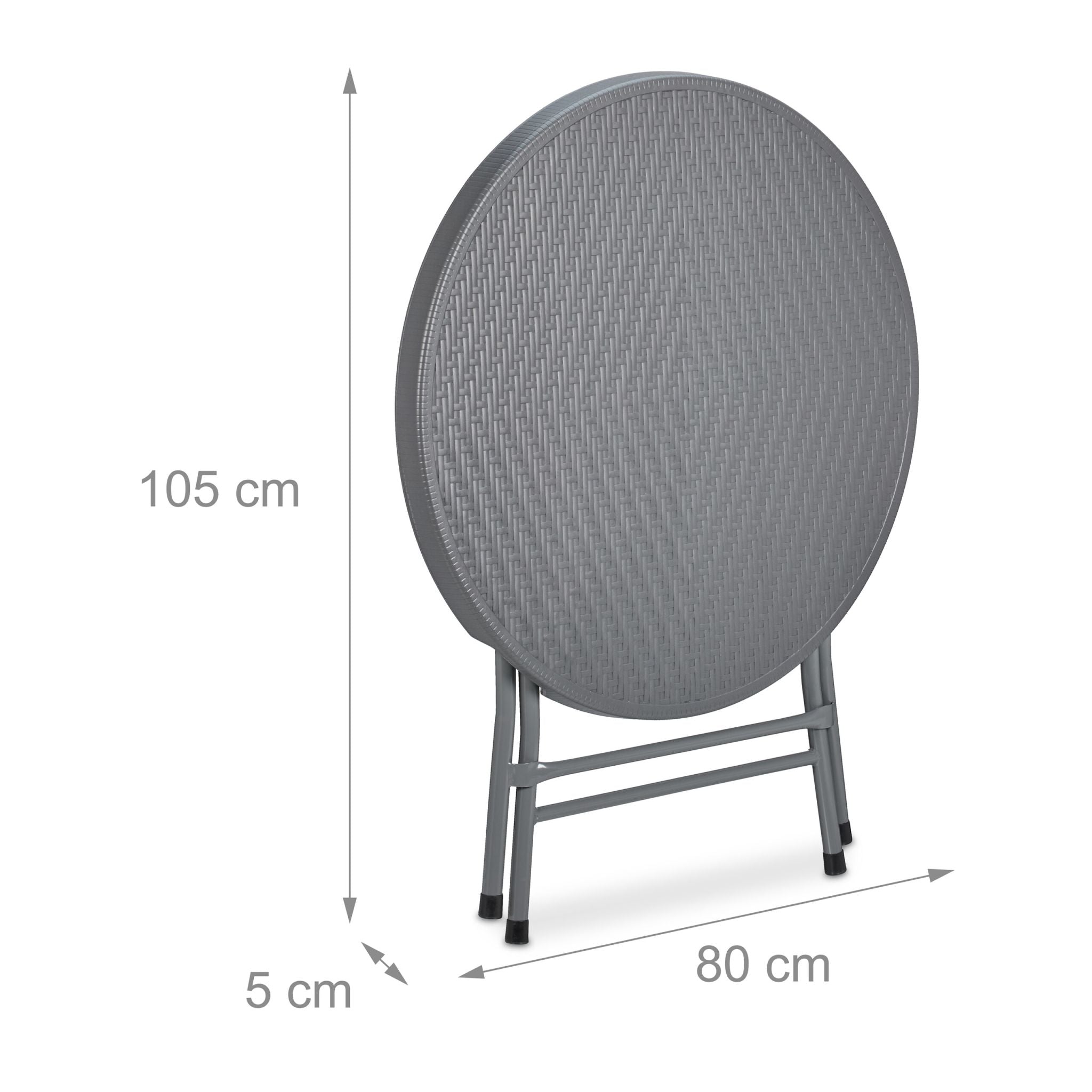 Klappbarer Gartentisch in Rattanoptik Schwarz-Grau von Relaxdays