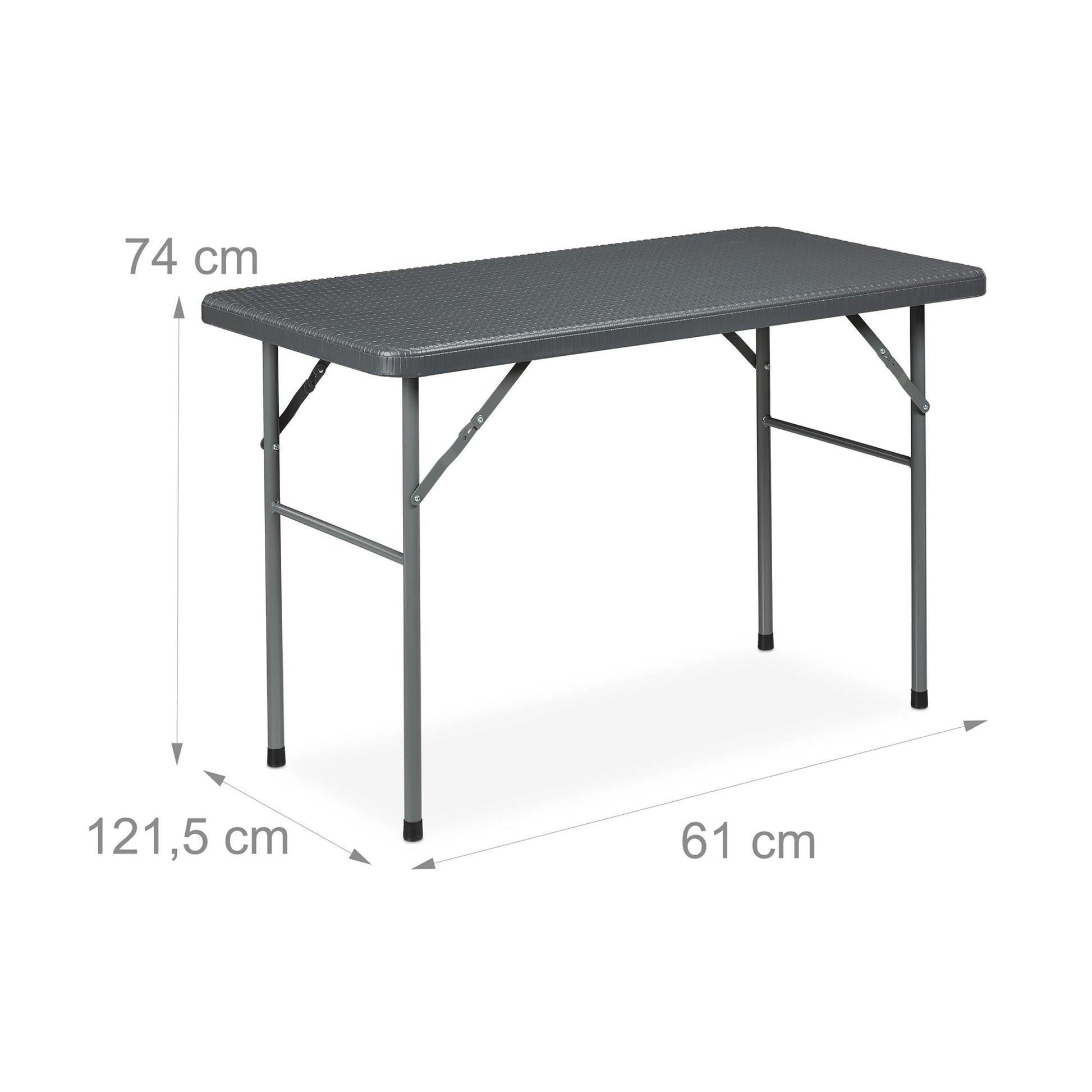 Klappbarer Gartentisch in Rattanoptik Schwarz-Grau von Relaxdays