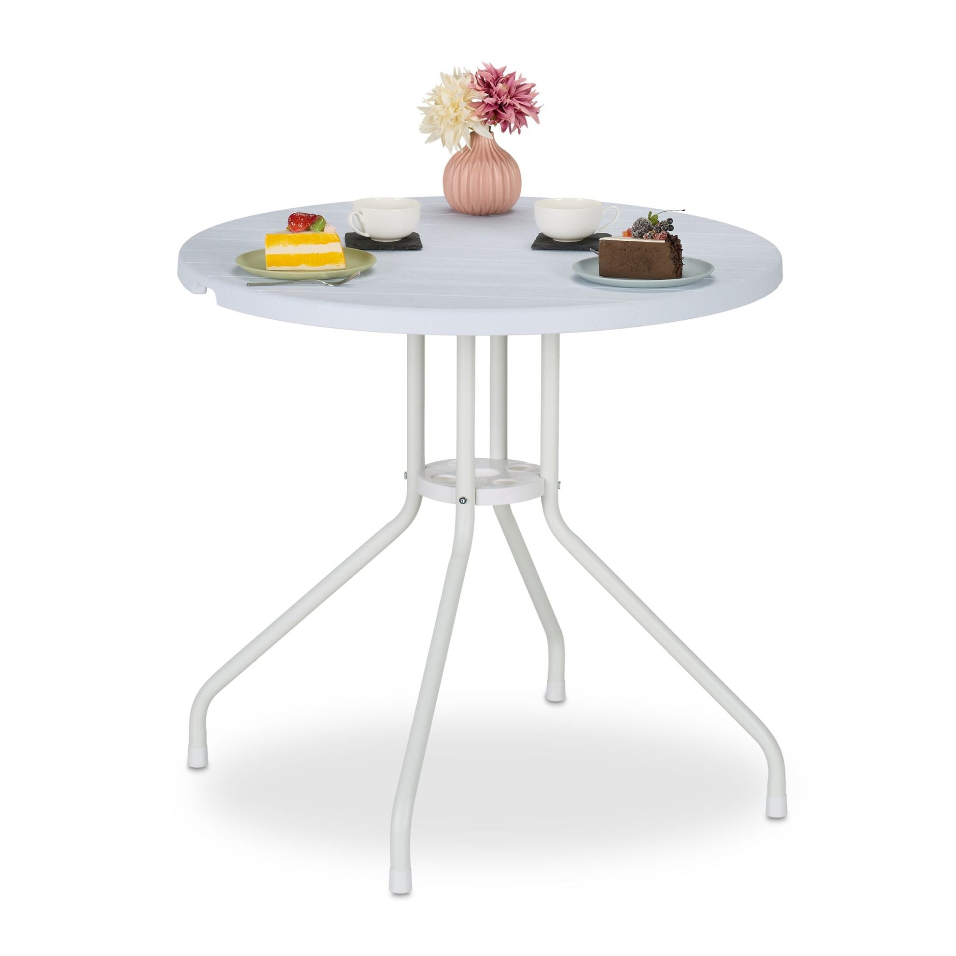 Gartentisch in weisser Holz-Optik Weiss von Relaxdays