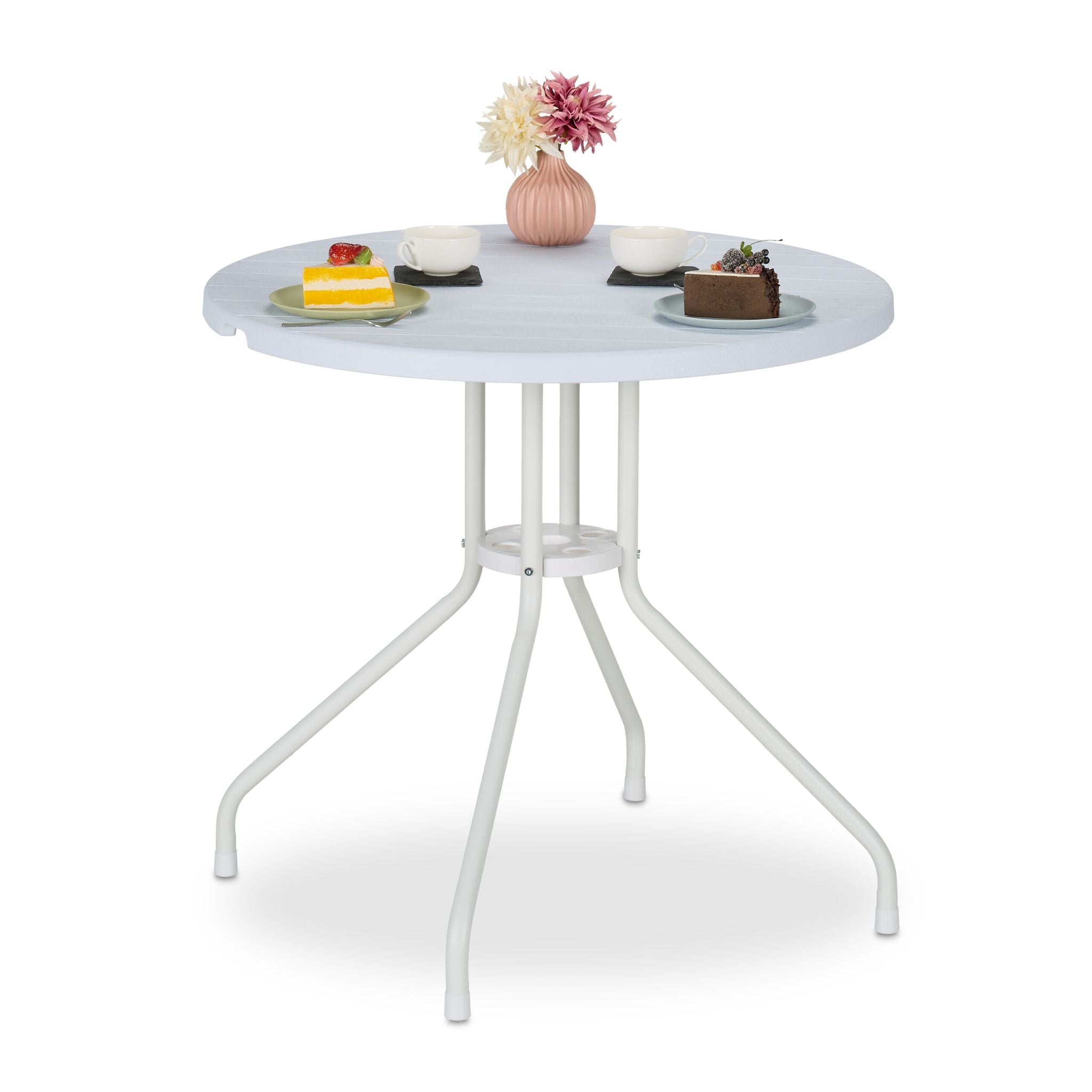Gartentisch in weisser Holz-Optik Weiss von Relaxdays