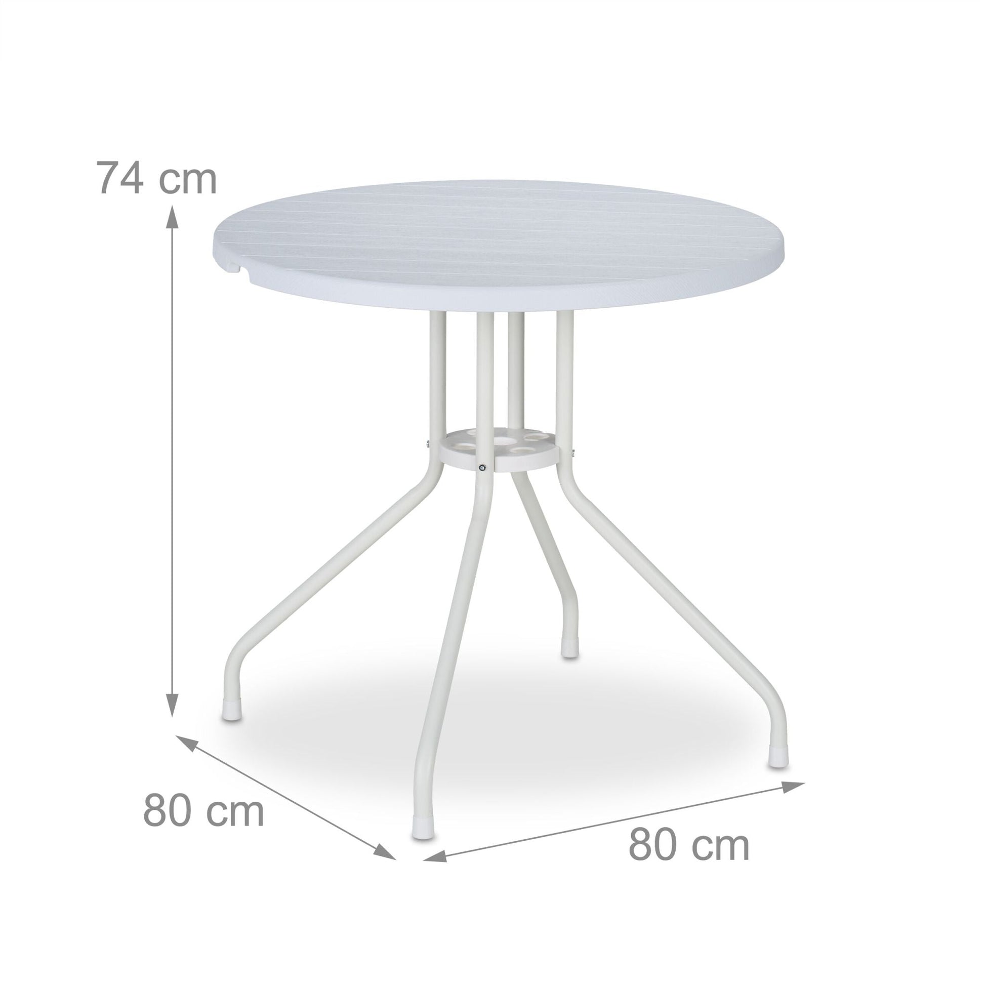 Gartentisch in weisser Holz-Optik Weiss von Relaxdays