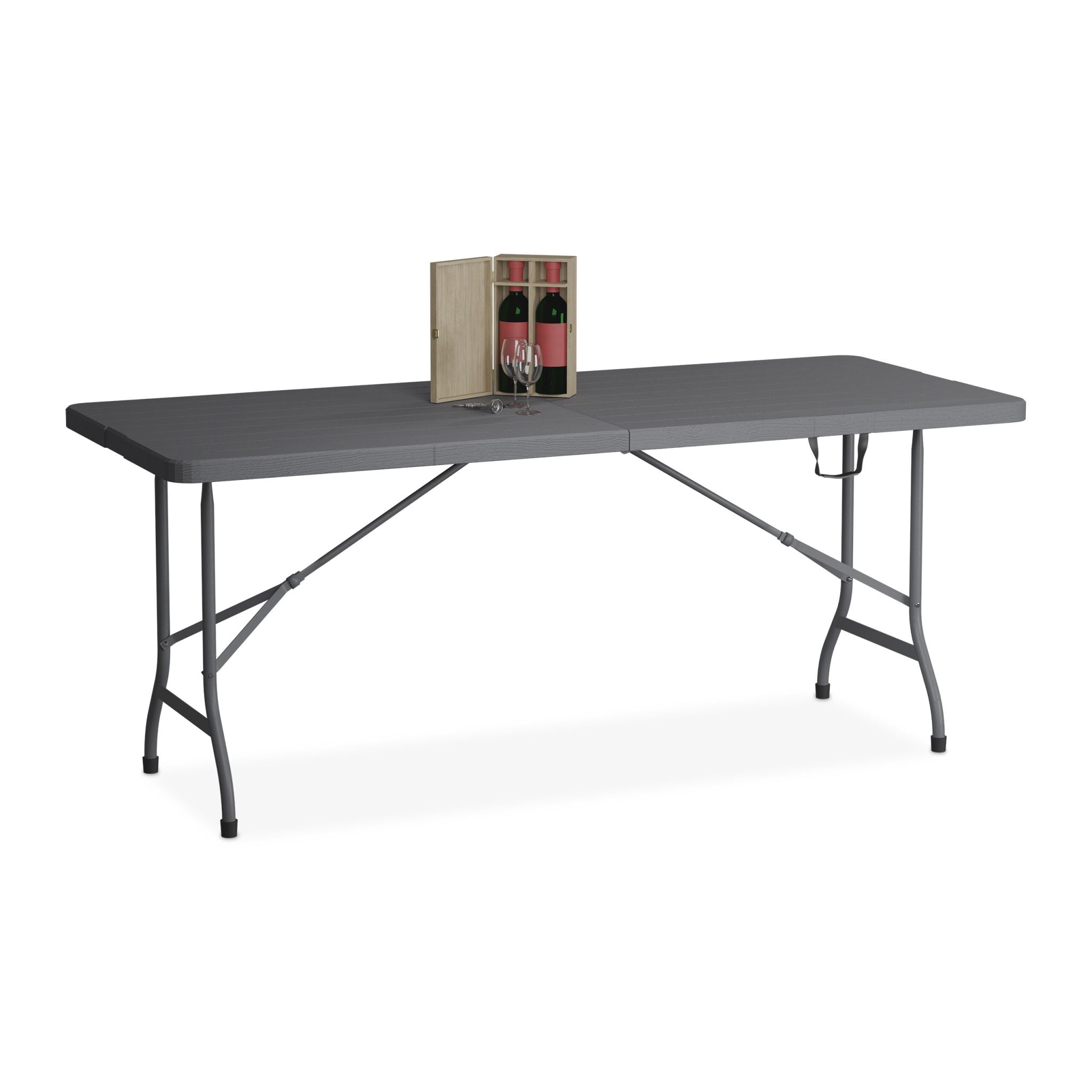 Gartentisch klappbar Schwarz-Grau von Relaxdays
