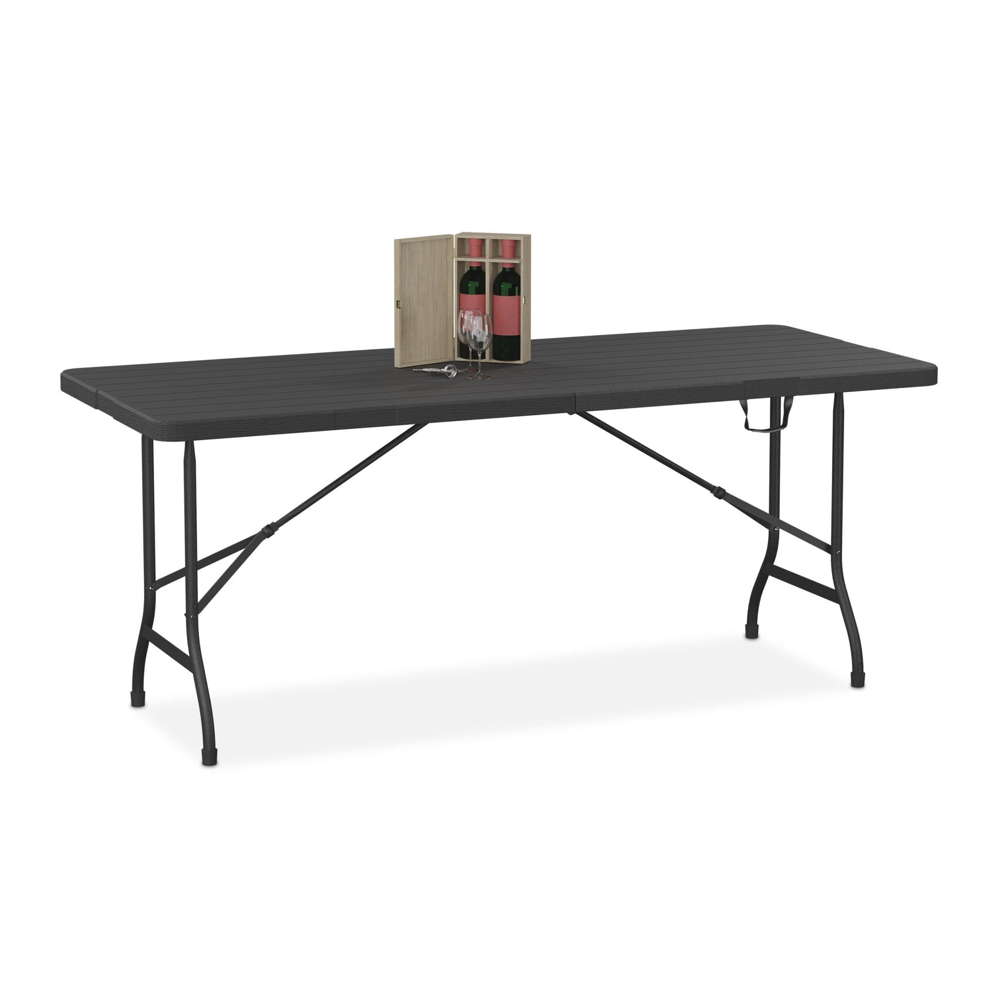 Gartentisch klappbar Schwarz von Relaxdays