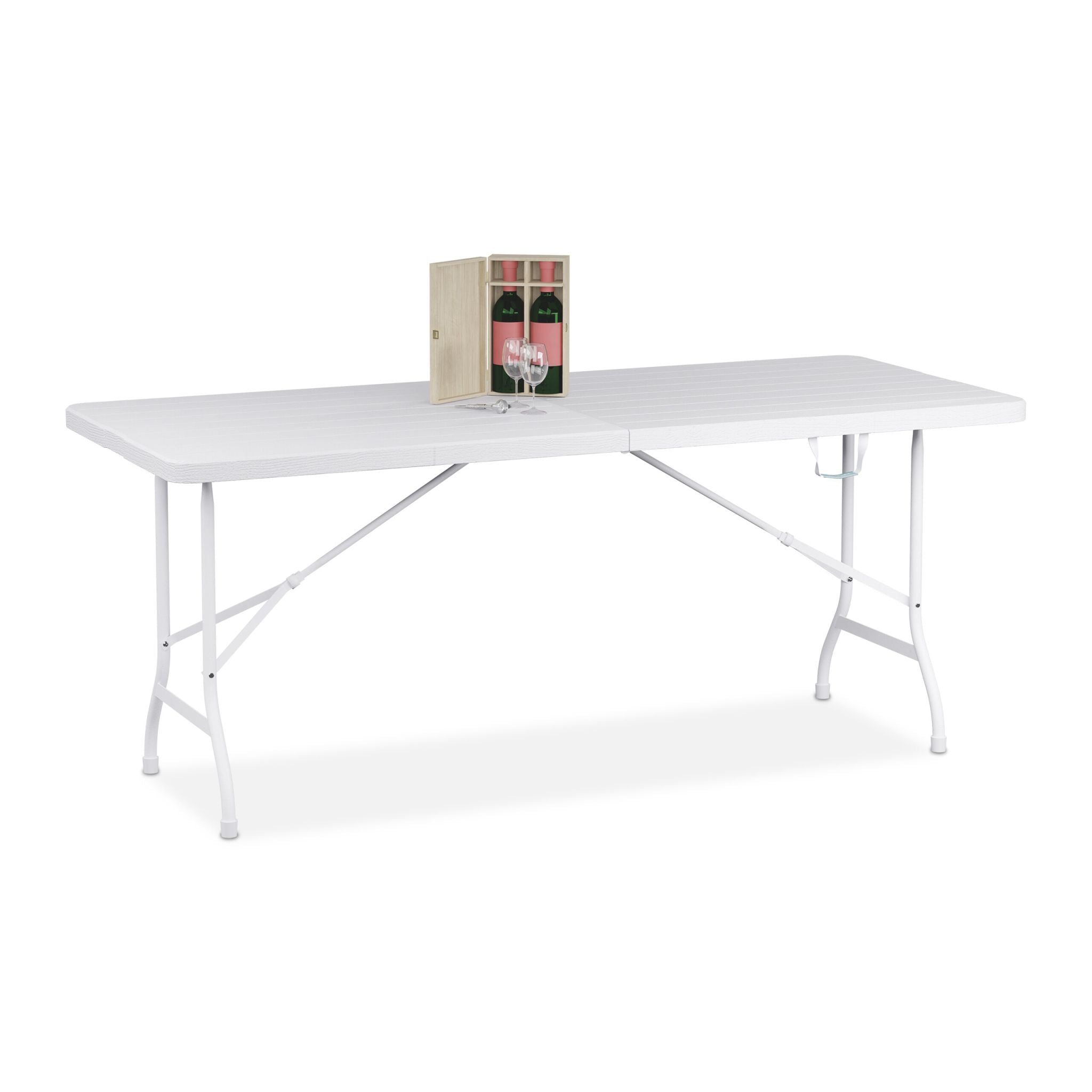 Gartentisch klappbar Weiss-Schwarz von Relaxdays