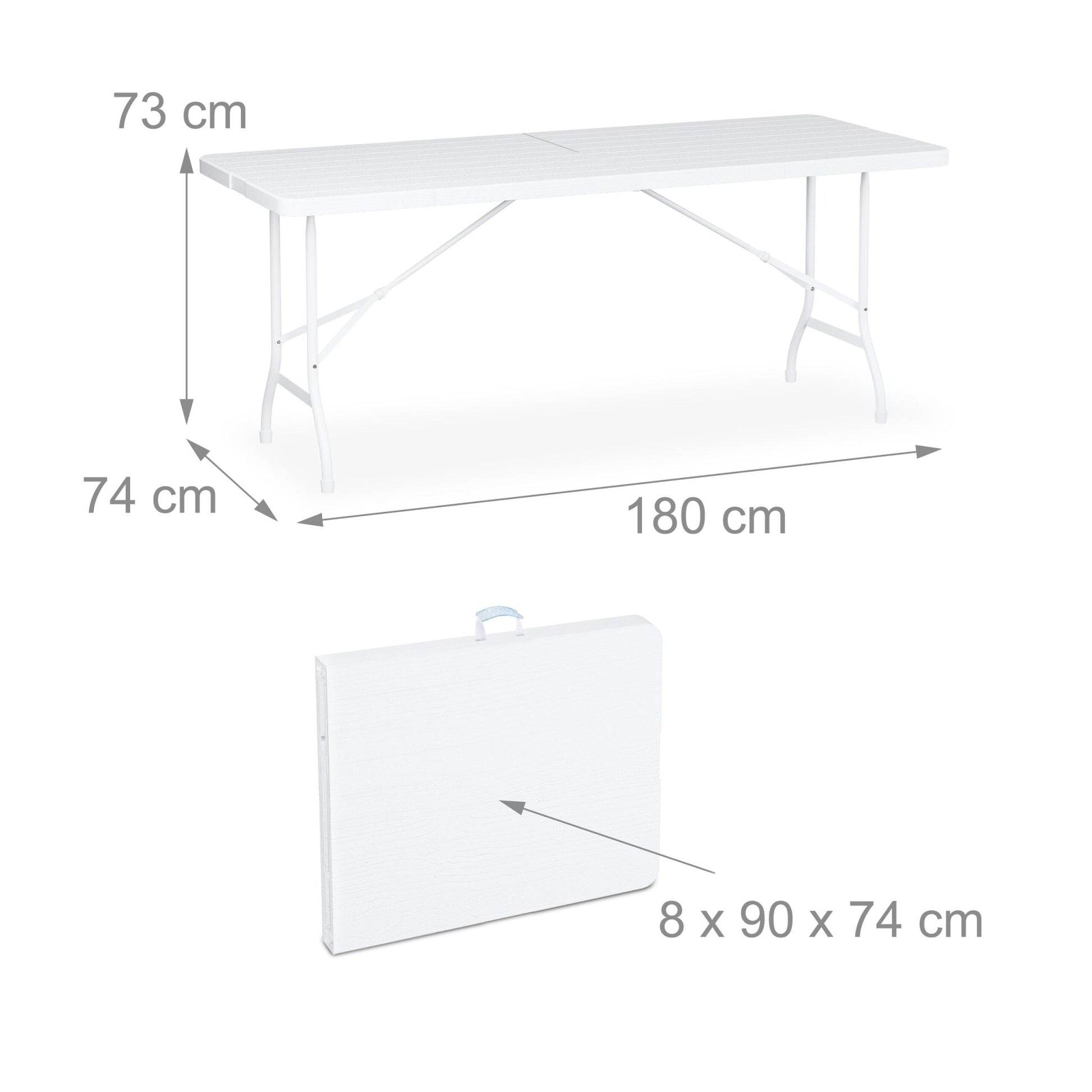 Gartentisch klappbar Weiss-Schwarz von Relaxdays