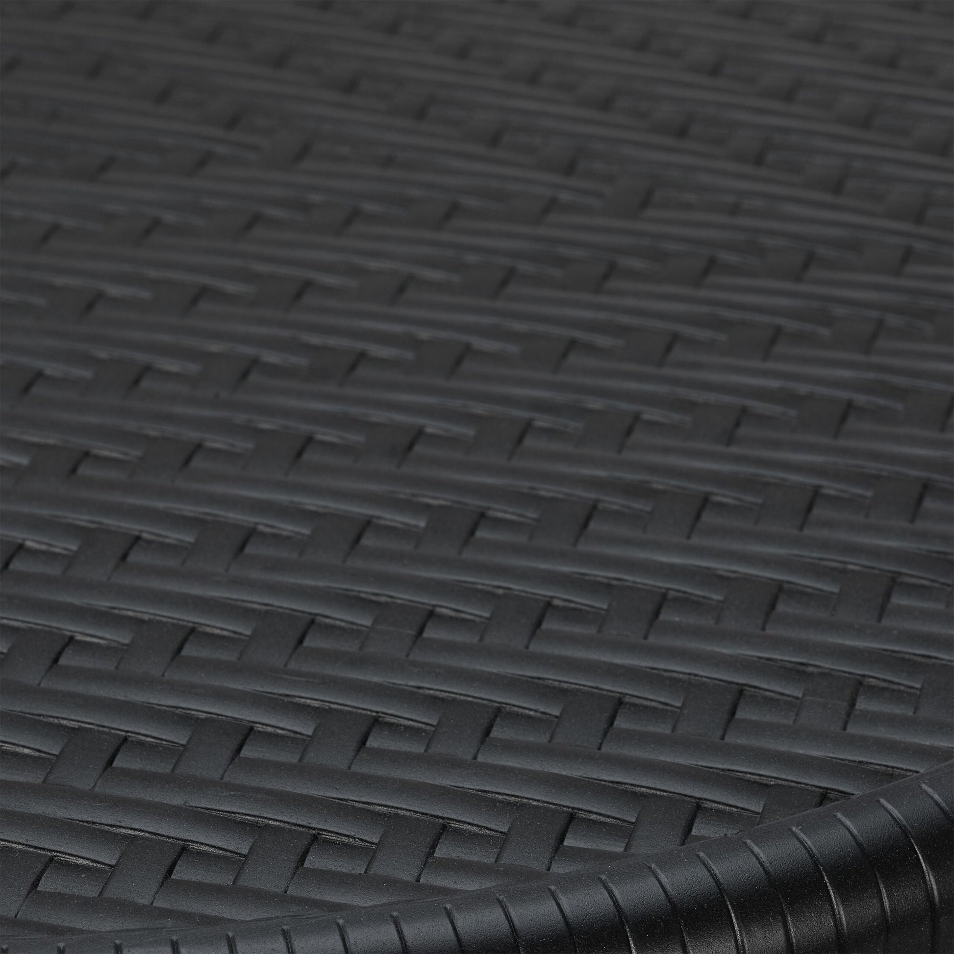Runder Gartentisch in Rattanoptik Schwarz von Relaxdays