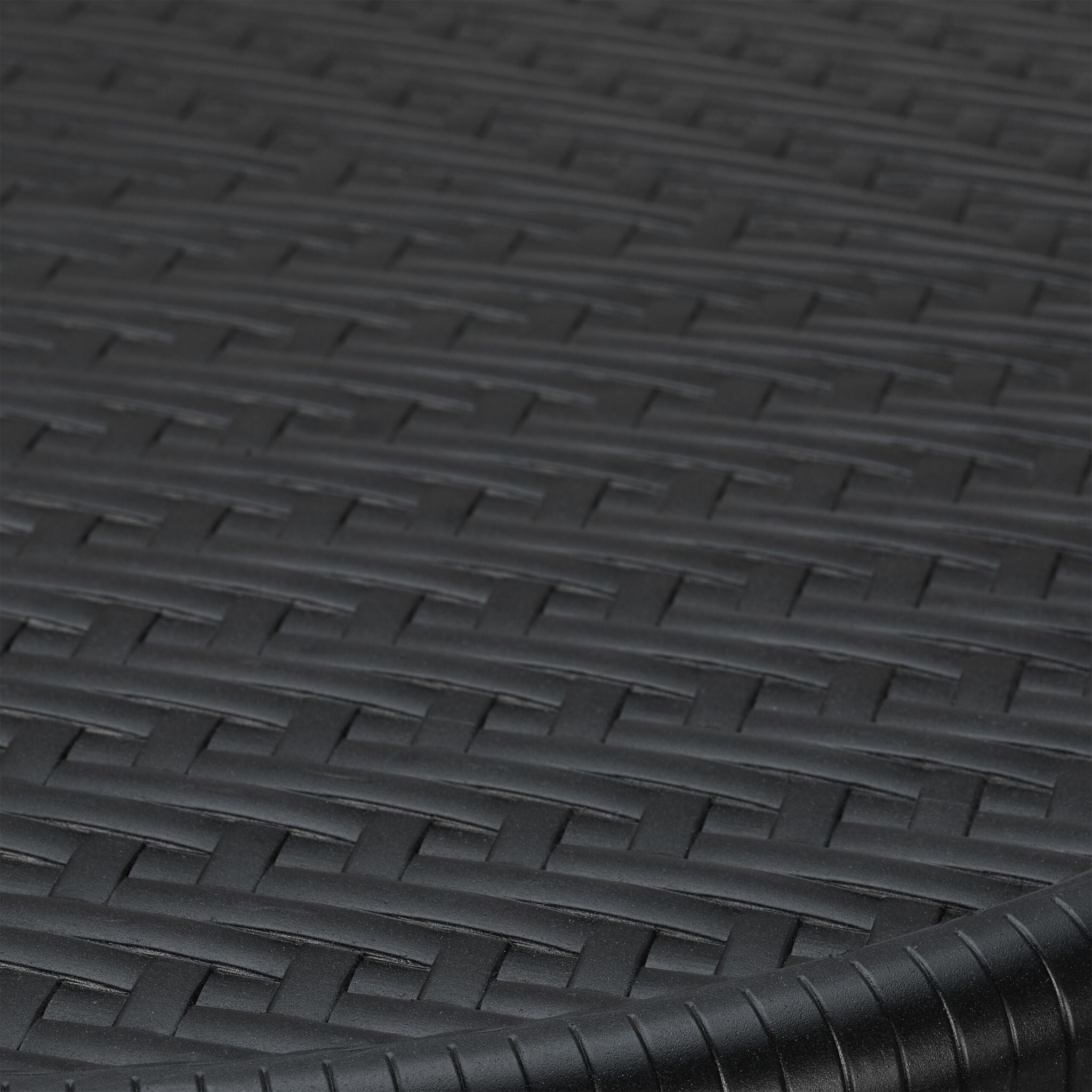 Runder Gartentisch in Rattanoptik Schwarz von Relaxdays