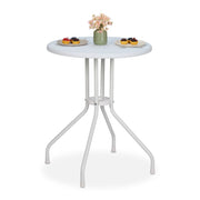 Runder Gartentisch in Rattanoptik Weiss von Relaxdays