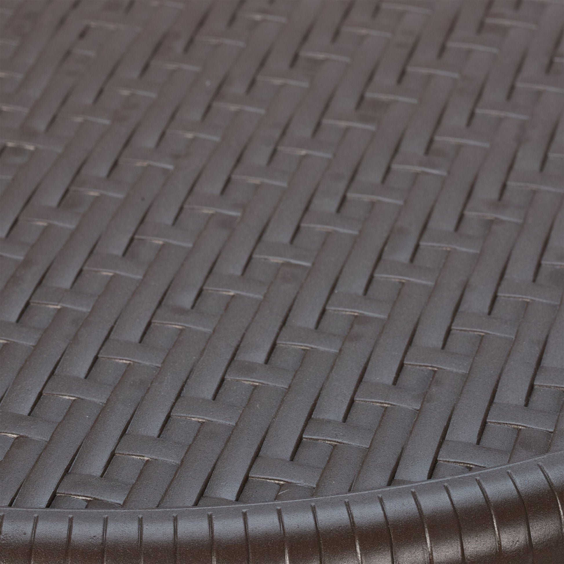Runder Gartentisch in Rattanoptik Braun-Schwarz von Relaxdays