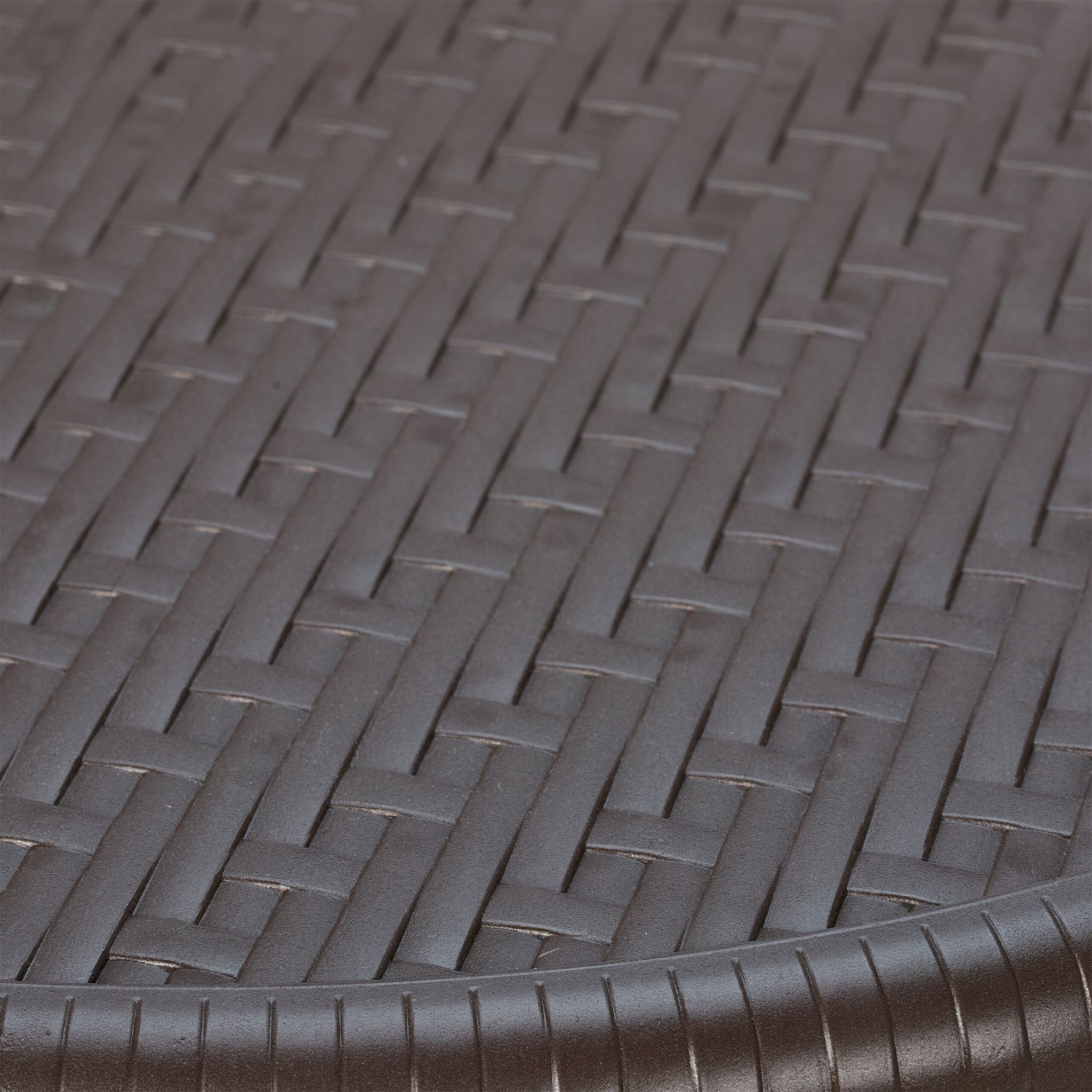 Runder Gartentisch in Rattanoptik Braun-Schwarz von Relaxdays